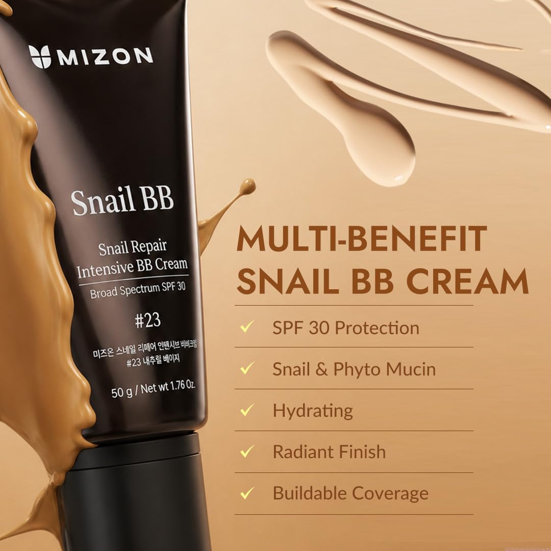 MIZON 3-in-1 Snail Repair Intensive BB Cream SPF 30 (#27) 1.76 oz