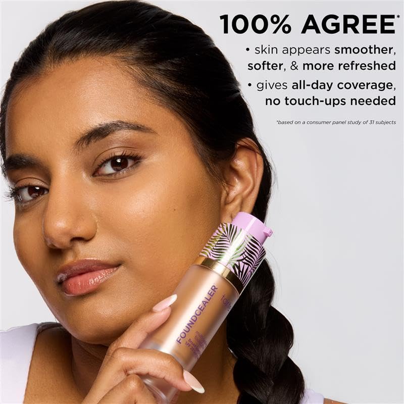 tarte Babassu Foundcealer Dewy Foundation Broad Spectrum SPF 20 Sunscreen – Foundation & Concealer in 1 with SPF, Vegan Skincare Makeup with Radiant Buildable Medium Coverage, Cruelty Free