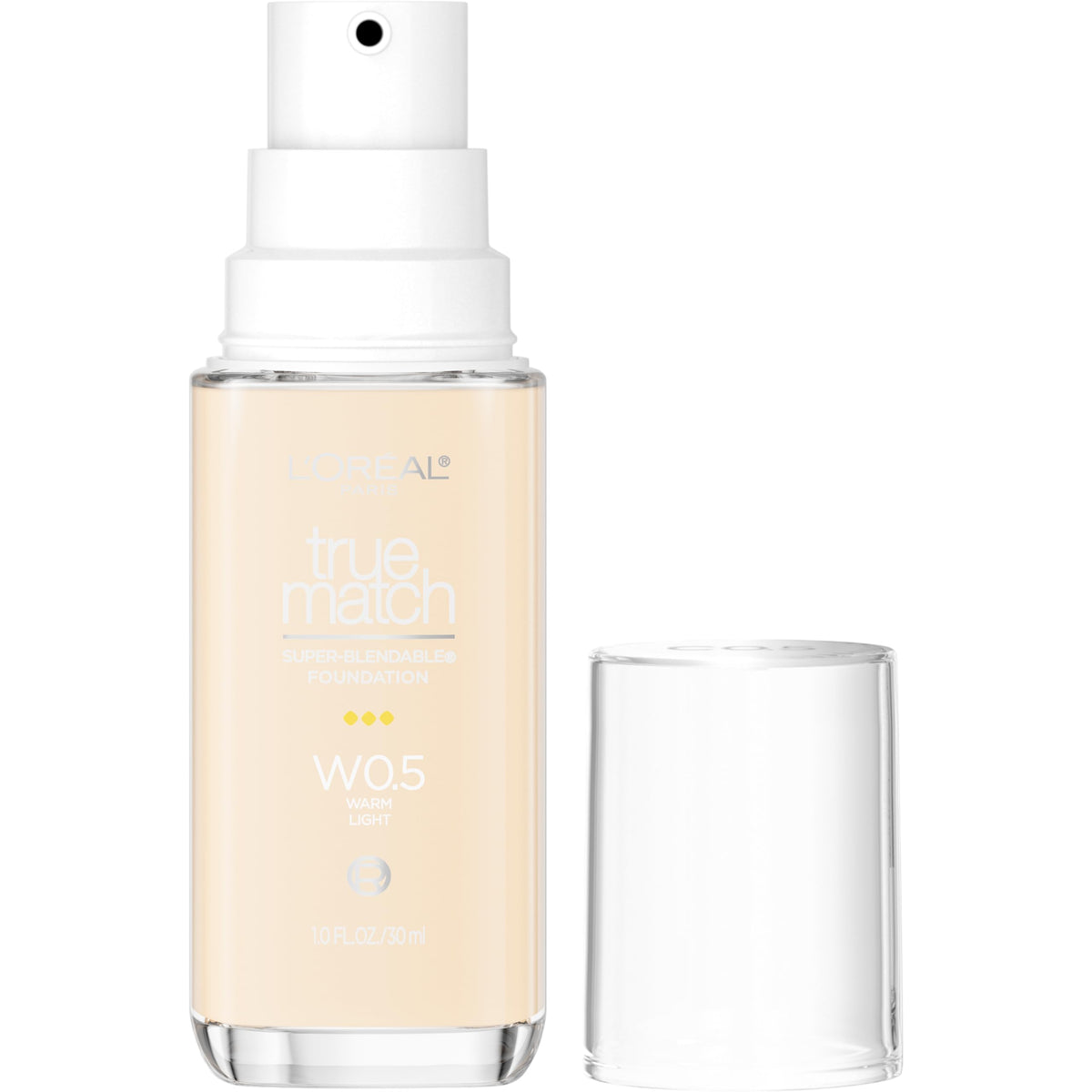 L'Oreal Paris True Match Super-Blendable Foundation, Medium Coverage Liquid Foundation Makeup, C3, Light Medium, 1 Fl Oz