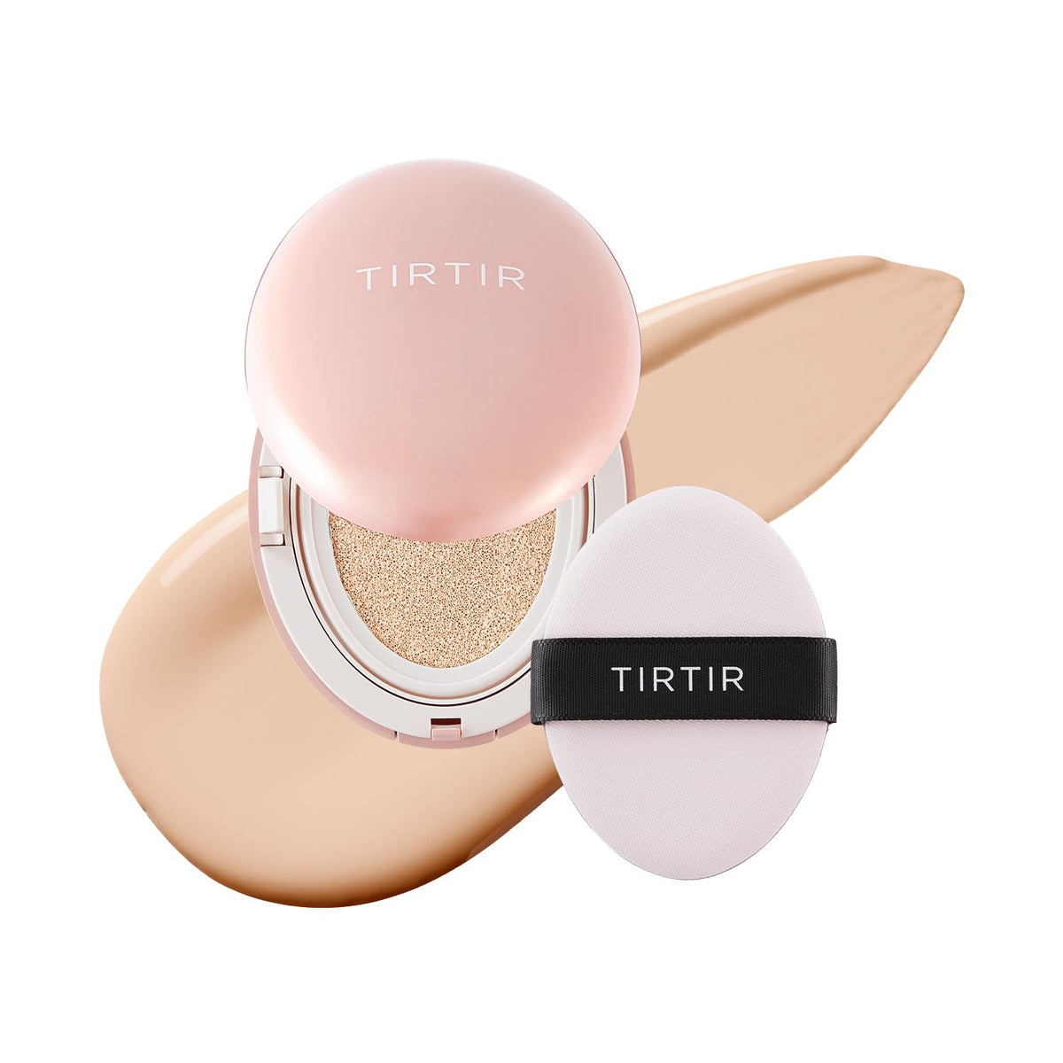 TIRTIR Mask Fit All Cover Pink Cushion Foundation | High coverage, Velvety Matte Finish, Lightweight, Flawless, Corrects Redness, Korean Cushion (#15C Fair Porcelain, Full Size, 0.63 Fl Oz)