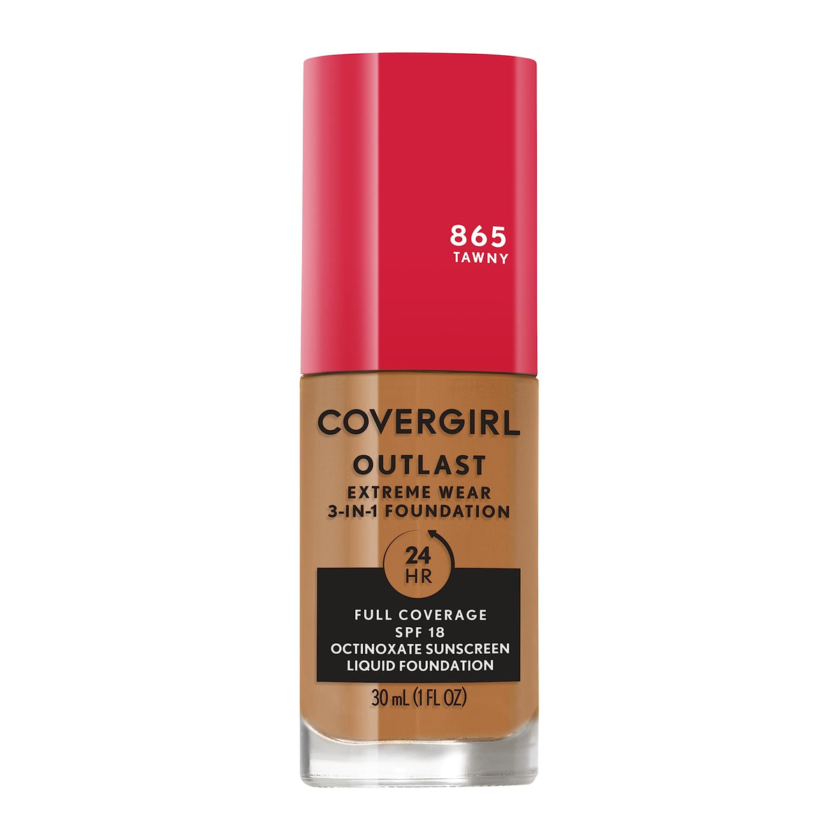 Covergirl Outlast Extreme Wear 3-in-1 Full Coverage Liquid Foundation, SPF 18 Sunscreen, Ivory, 1 Fl. Oz.