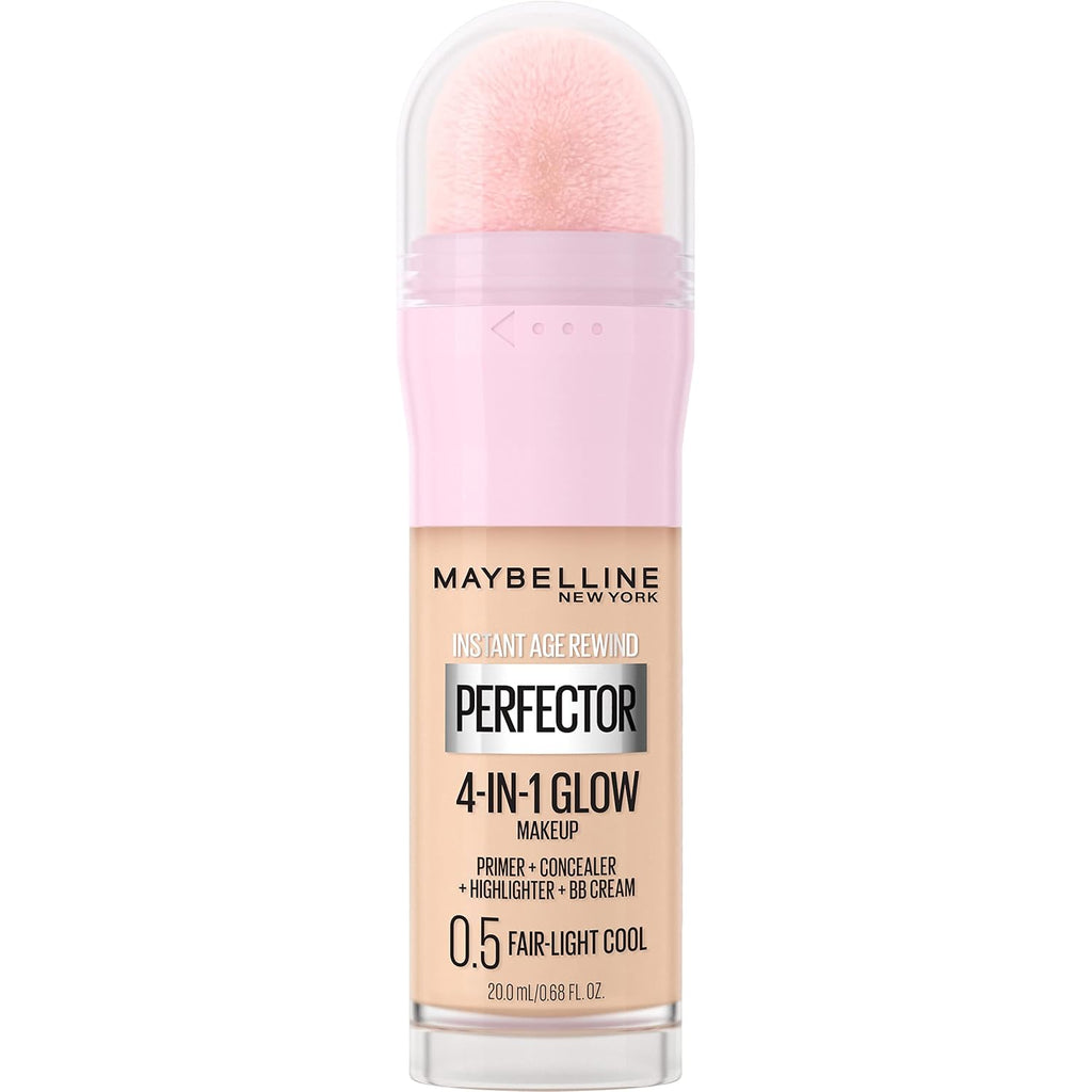 Maybelline New York Instant Age Rewind Instant Perfector 4-In-1 Glow Makeup - Primer, Concealer, Highlighter and BB Cream in 1, Fair/Light, 0.68 fl oz