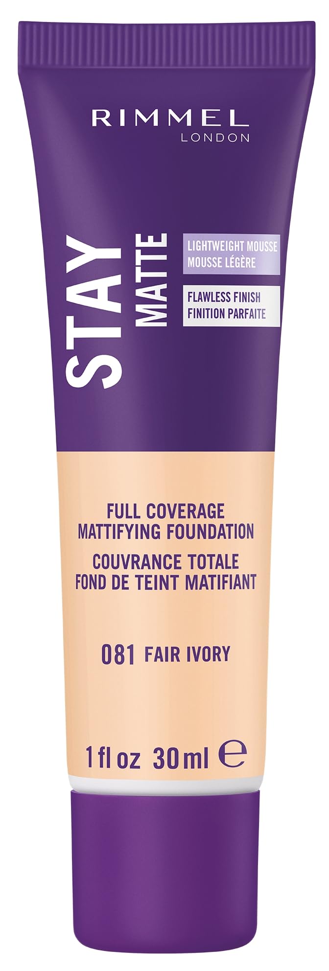Rimmel London Stay Matte Liquid Mousse - 200 Soft Beige - Foundation, Lightweight, Shine Control, Oil-Free, 1oz