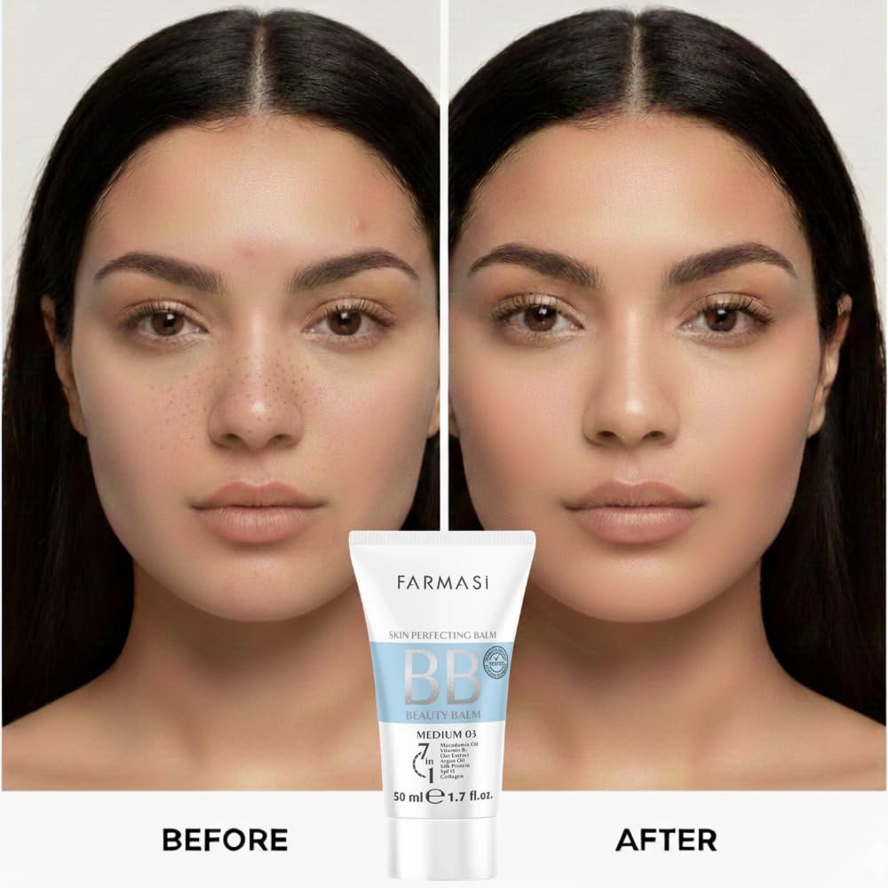 Farmasi BB Cream, SPF 15 Moisturizer Face Makeup, Matte, 03 Medium
