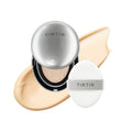TIRTIR Mask Fit Aura Silver Cushion Foundation | Semi-glow Finish, Natural Coverage, Moisturizing, Lightweight, Korean cushion foundation (#21W Natural Ivory, Full Size, 0.63 Fl Oz)