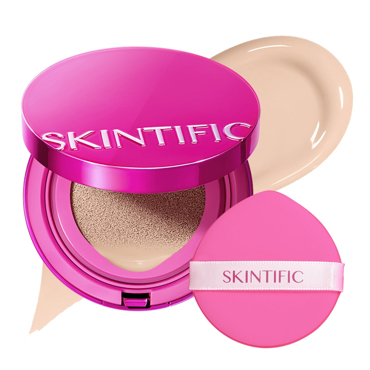 SKINTIFIC Pink Cushion Foundation Natural Glow 02 Ivory