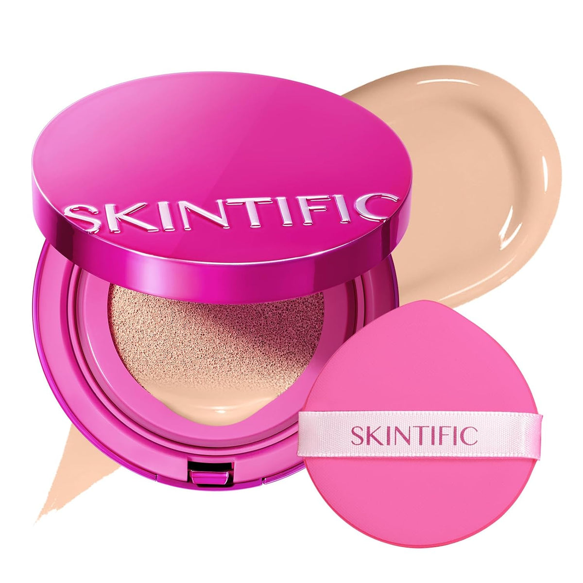 SKINTIFIC Pink Cushion Foundation Natural Glow 02 Ivory