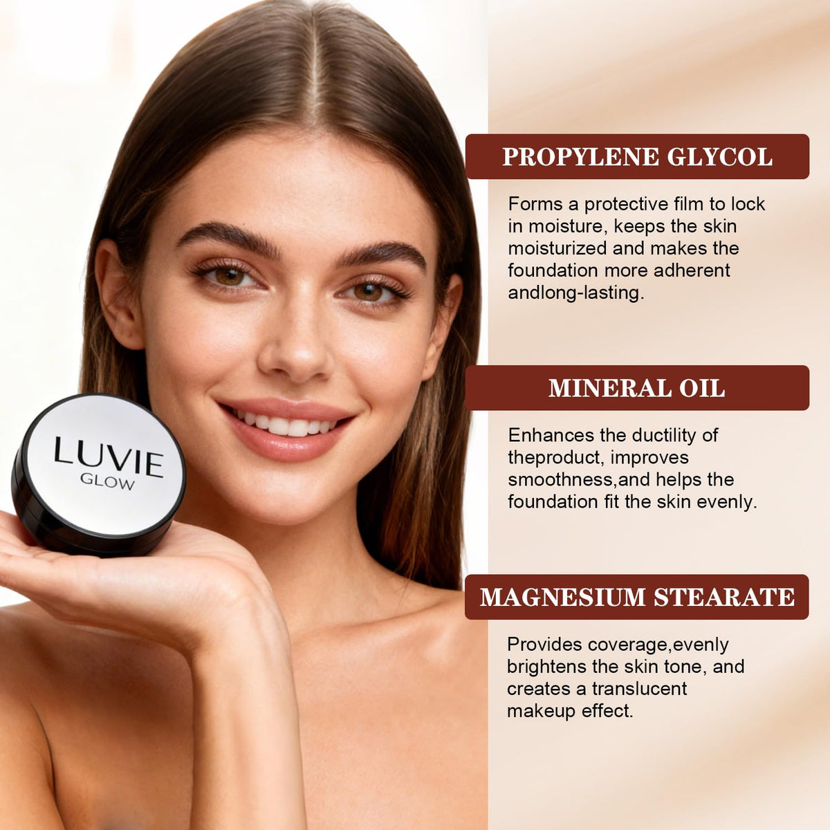 Ideal for Light/Medium Complexions-Makeup Foundation, Mushroom Head Air Cushion-CC Cream For Mature Women,Coverage for All Skin Types,Makeup BB Cream(Natural)