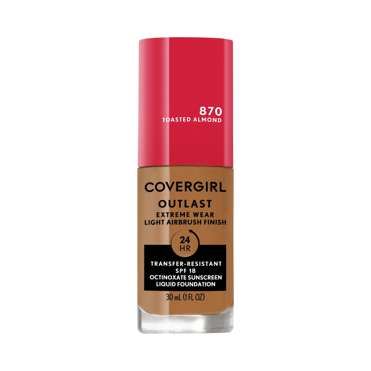 Covergirl Outlast Extreme Wear 3-in-1 Full Coverage Liquid Foundation, SPF 18 Sunscreen, Ivory, 1 Fl. Oz.