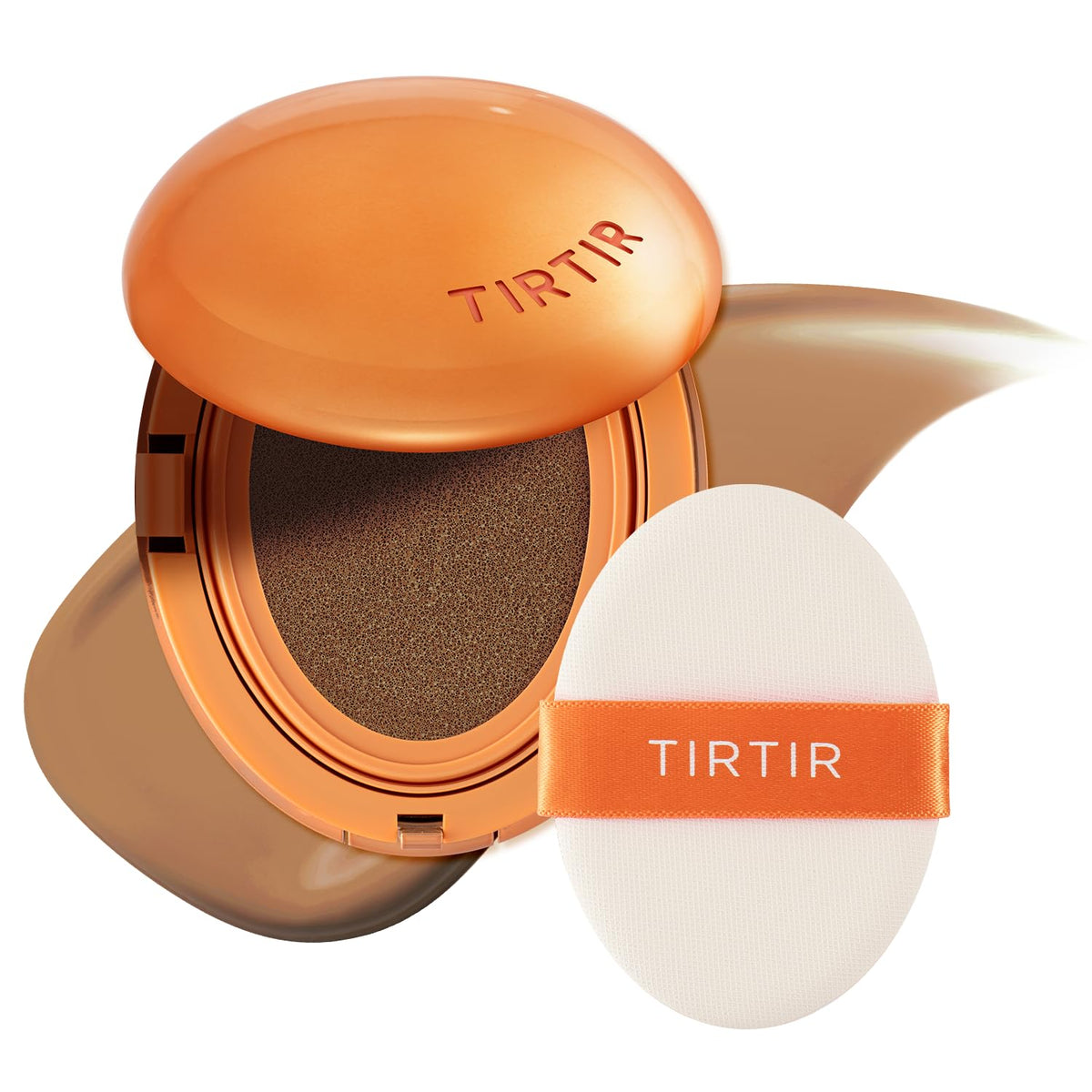 TIRTIR Mask Fit Ai Filter Cushion Foundation | AI-Like Semi-Matte Finish - Up to 72-Hour Medium to Full Coverage Korean BB Cushion Make up Beauty, #21N Ivory, 0.63 Fl Oz