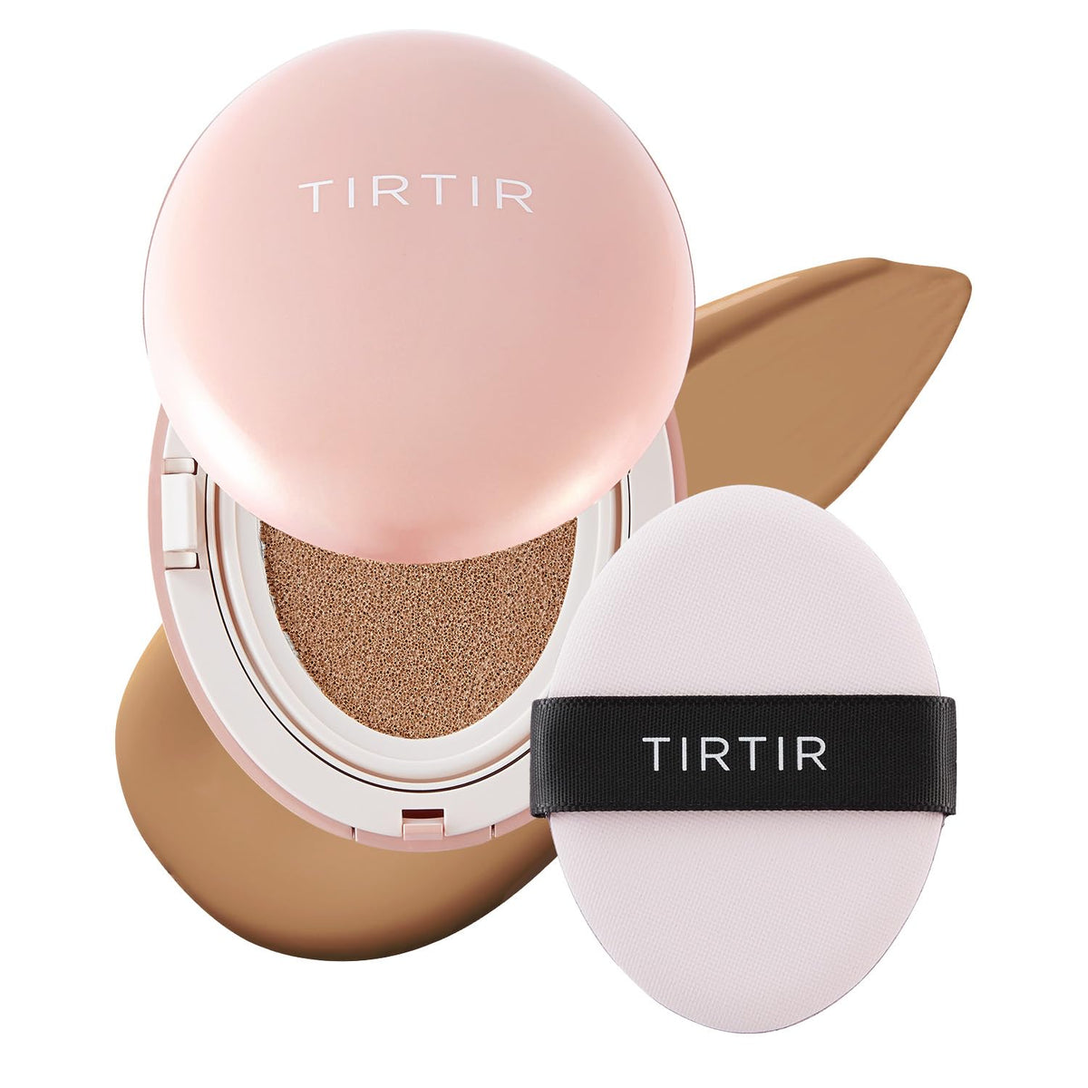 TIRTIR Mask Fit All Cover Pink Cushion Foundation | High coverage, Velvety Matte Finish, Lightweight, Flawless, Corrects Redness, Korean Cushion (#15C Fair Porcelain, Full Size, 0.63 Fl Oz)