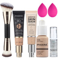 PHOERA Foundation Full Coverage, CC+ Cream Matte Finish for Mature Skin, Primer (102+120CC+N02/Nude)