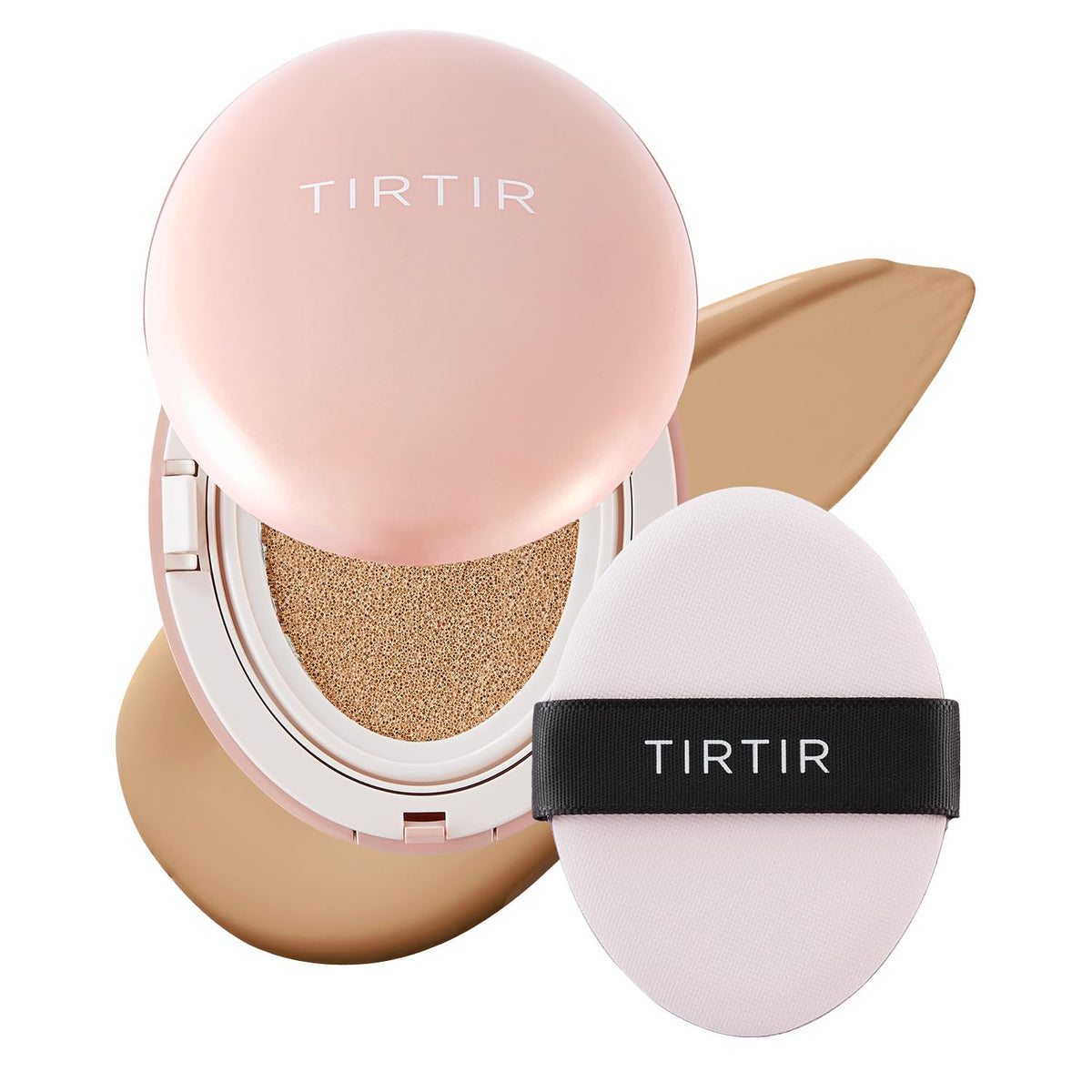TIRTIR Mask Fit All Cover Pink Cushion Foundation | High coverage, Velvety Matte Finish, Lightweight, Flawless, Corrects Redness, Korean Cushion (#15C Fair Porcelain, Full Size, 0.63 Fl Oz)