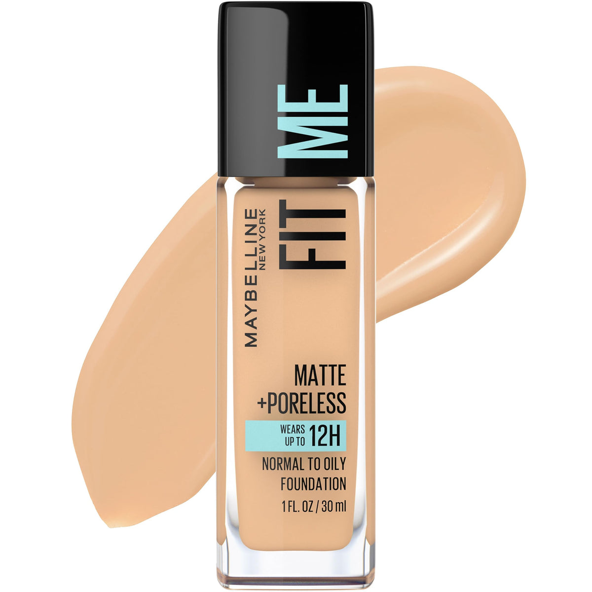 Maybelline Fit Me Matte + Poreless Liquid Oil-Free Foundation Makeup, Natural Ivory, 1 Count (Packaging May Vary)