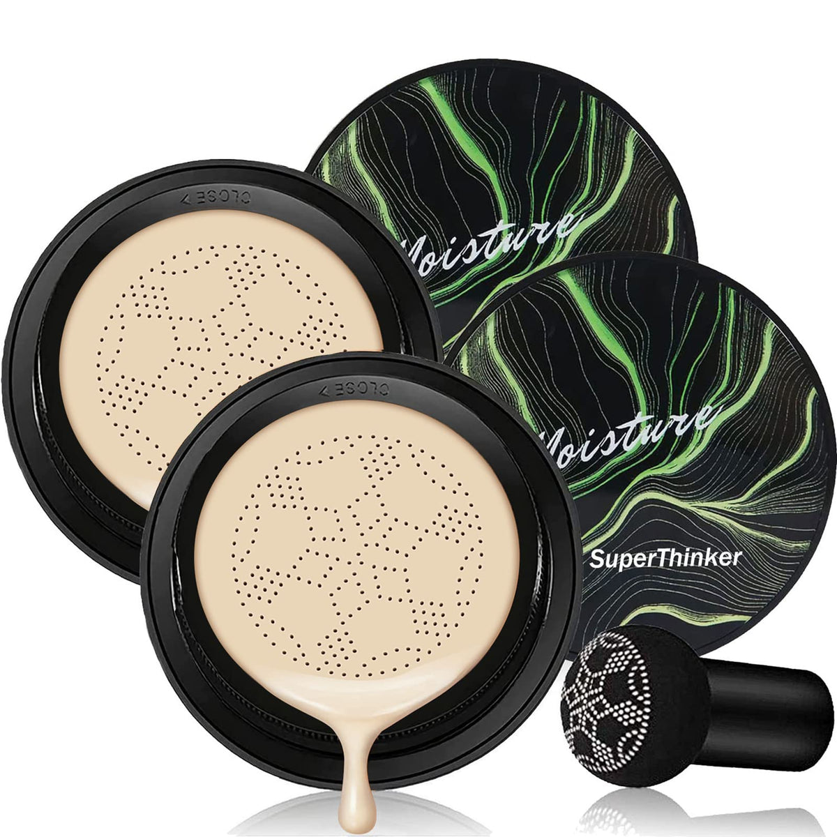 Cushion Foundation Concealer for Women, Face Makeup Air Cushion CC Cream Foundation for Mature Skin, Even Skin Tone, Tattoo Cover Up CC Cream Create A Lightweight Natural-looking Base (Natural)
