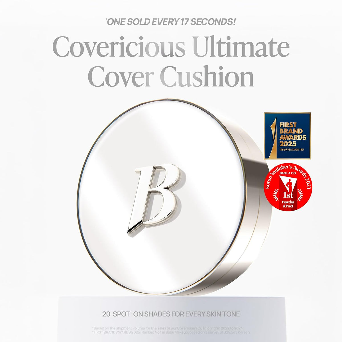 BANILA CO Covericious Cover Cushion - Long-Wear Matte, 21C ROSE (0.49 oz)