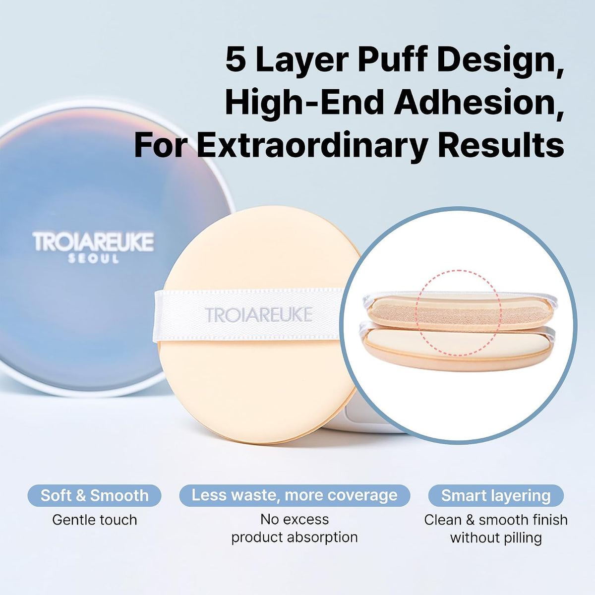 TROIAREUKE Seoul Bridal Cushion Foundation(21,Pink Beige), Korean Cushion