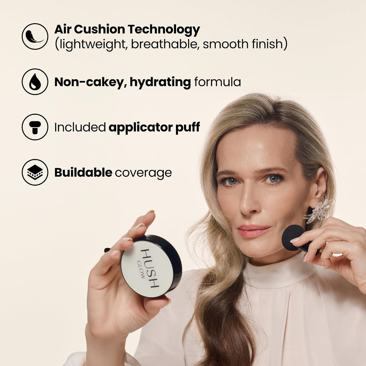 HushGlow® Cushion Foundation SPF 30, Skincare Infused Formula