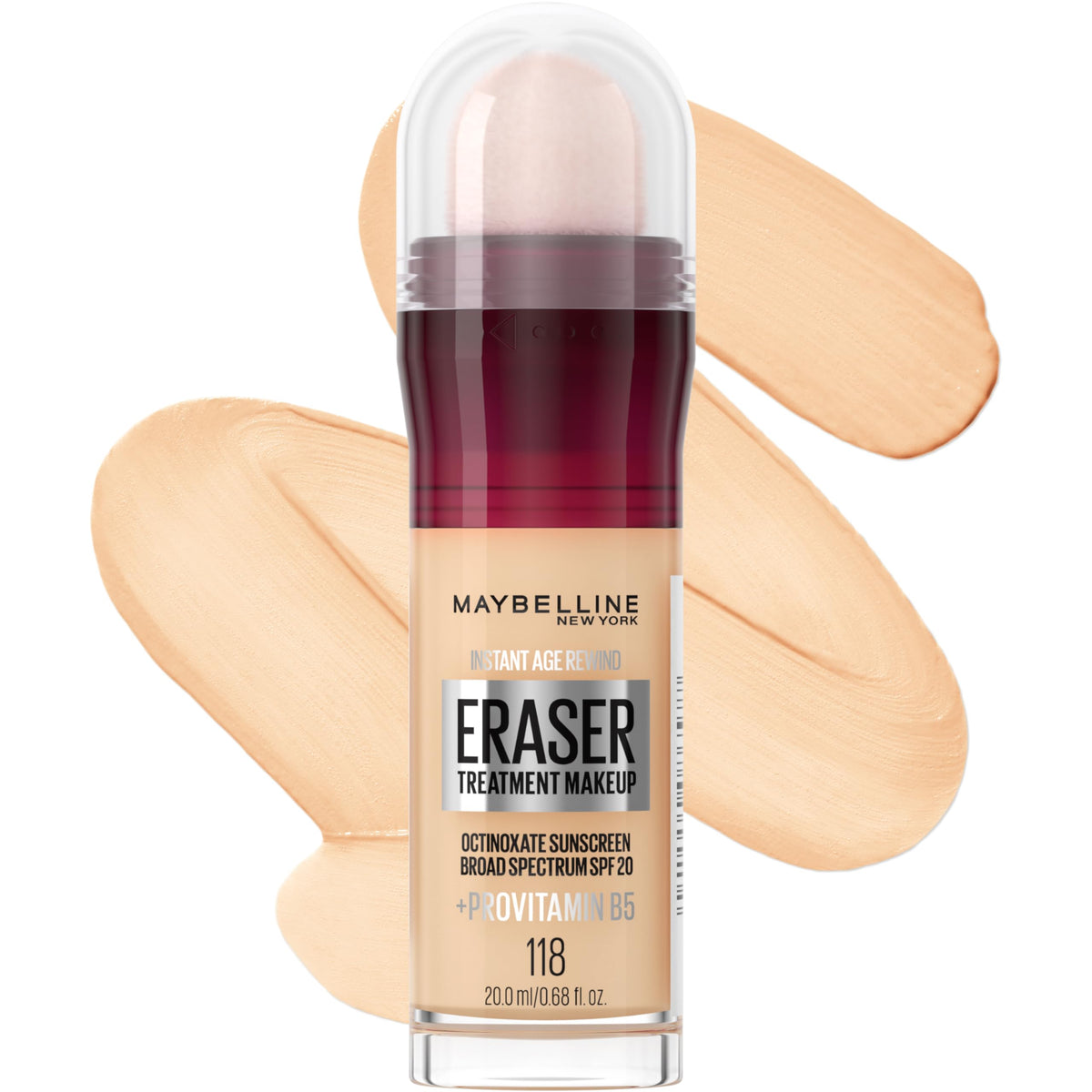 Maybelline Instant Age Rewind Eraser Foundation with SPF 20 and Moisturizing ProVitamin B5, 300, 1 Count (Packaging May Vary)