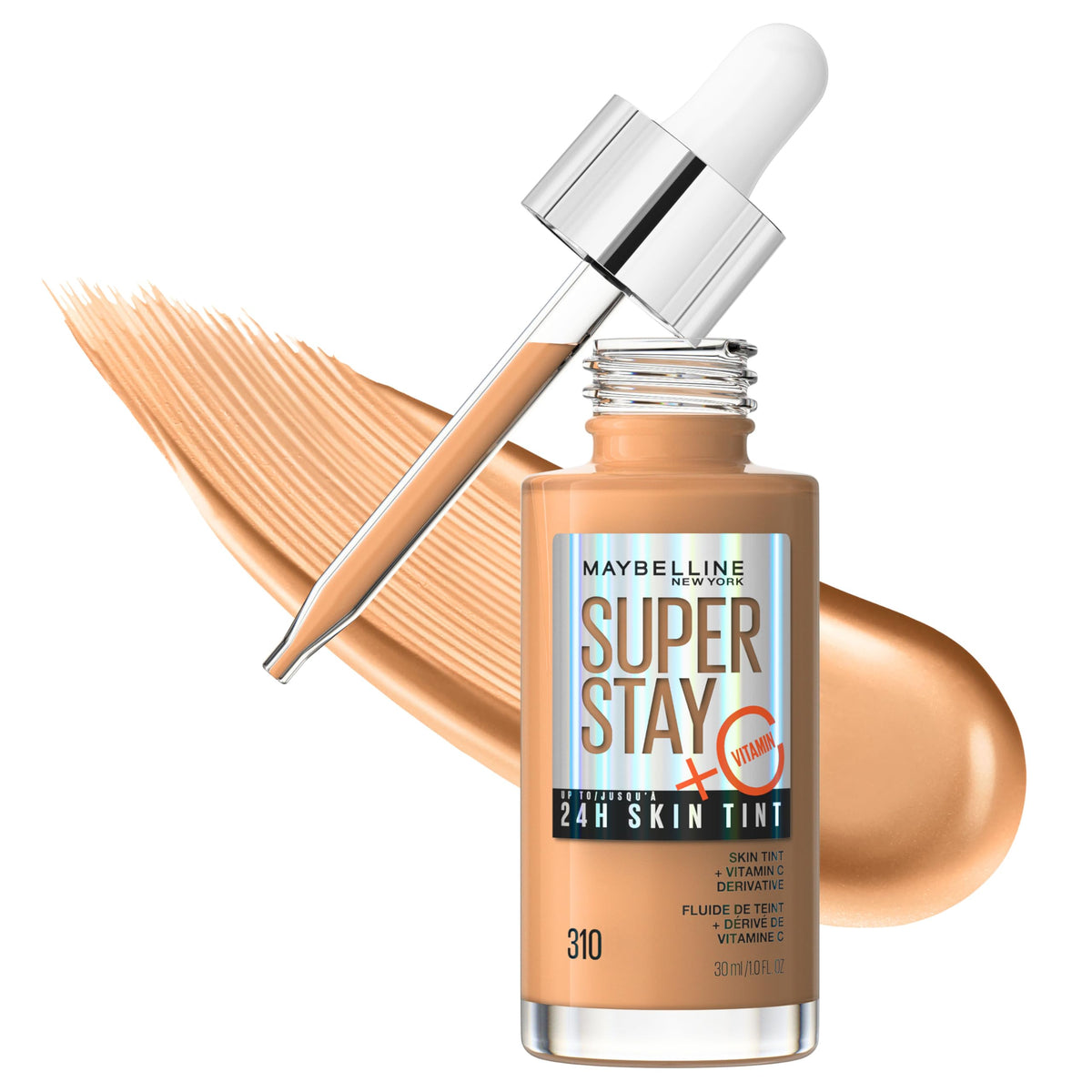 Maybelline Super Stay Up to 24HR Skin Tint, Radiant Light-to-Medium Coverage Foundation, Makeup Infused With Vitamin C, 118, 1 Count