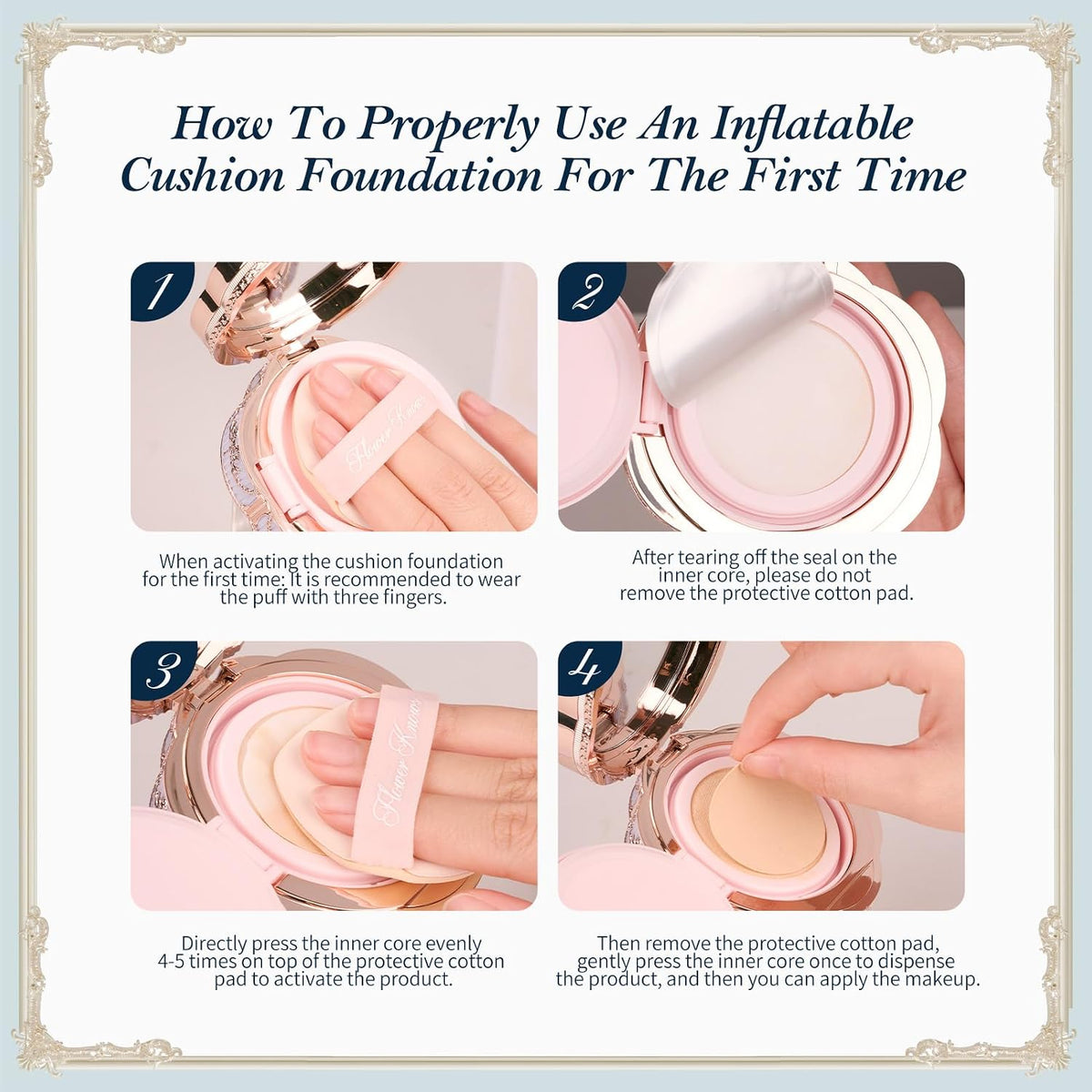 Flower Knows Bunny Garden Collection Cushion Cream Foundation (W04 Fair Nude, 0.56 Oz)