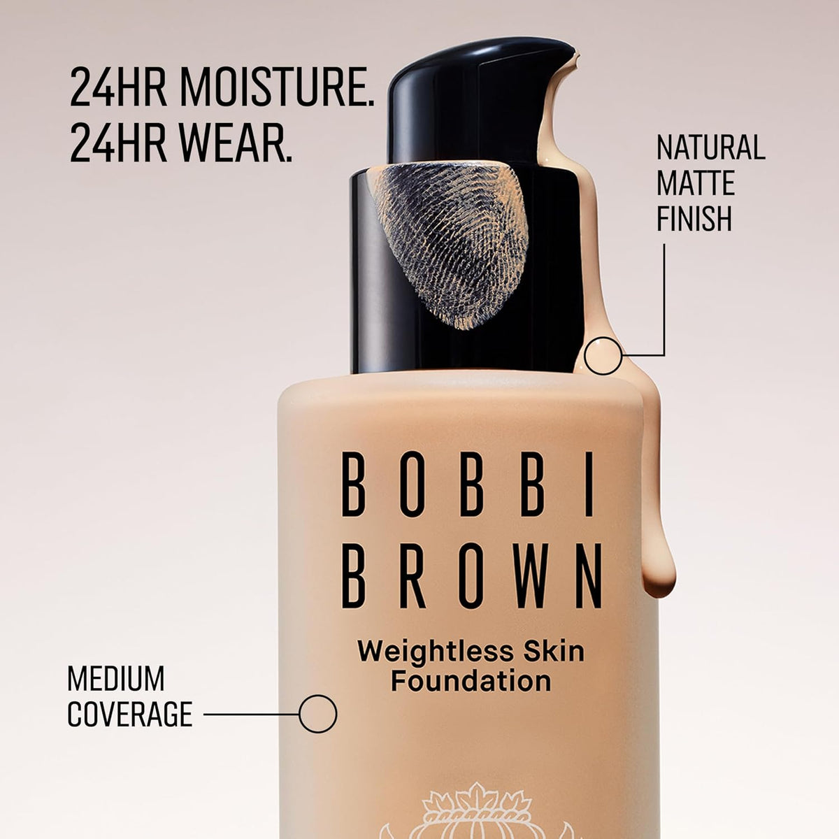 Bobbi Brown Weightless Skin Foundation SPF 15 | Oil-Controlling Liquid Foundation with 24-Hour Hydration | Medium Coverage Natural Matte Finish for All Skin Types
