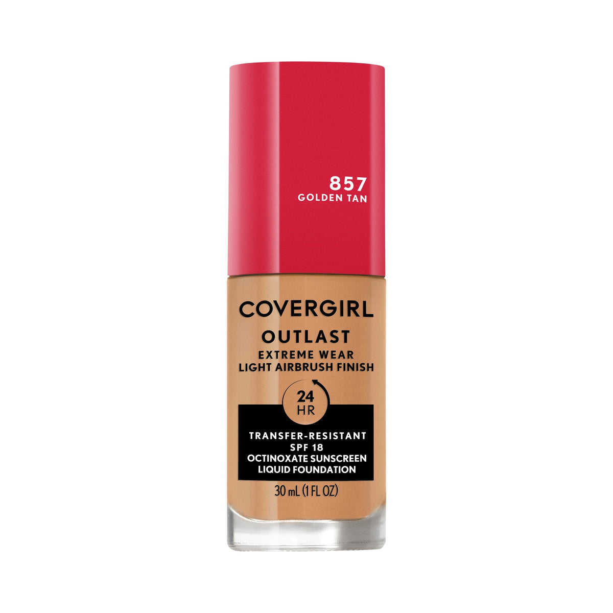 Covergirl Outlast Extreme Wear 3-in-1 Full Coverage Liquid Foundation, SPF 18 Sunscreen, Ivory, 1 Fl. Oz.