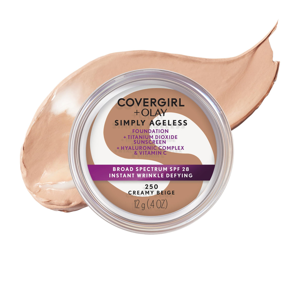 COVERGIRL & Olay Simply Ageless Instant Wrinkle-Defying Foundation, Creamy Natural 0.44 Fl Oz (Pack of 1)