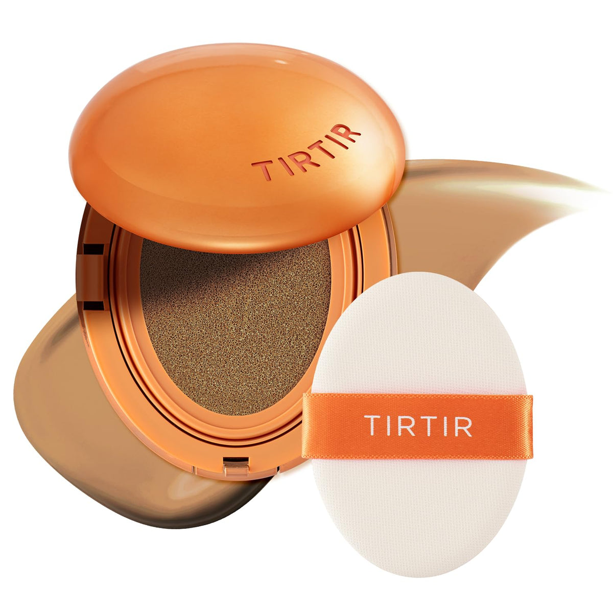 TIRTIR Mask Fit Ai Filter Cushion Foundation | AI-Like Semi-Matte Finish - Up to 72-Hour Medium to Full Coverage Korean BB Cushion Make up Beauty, #21N Ivory, 0.63 Fl Oz