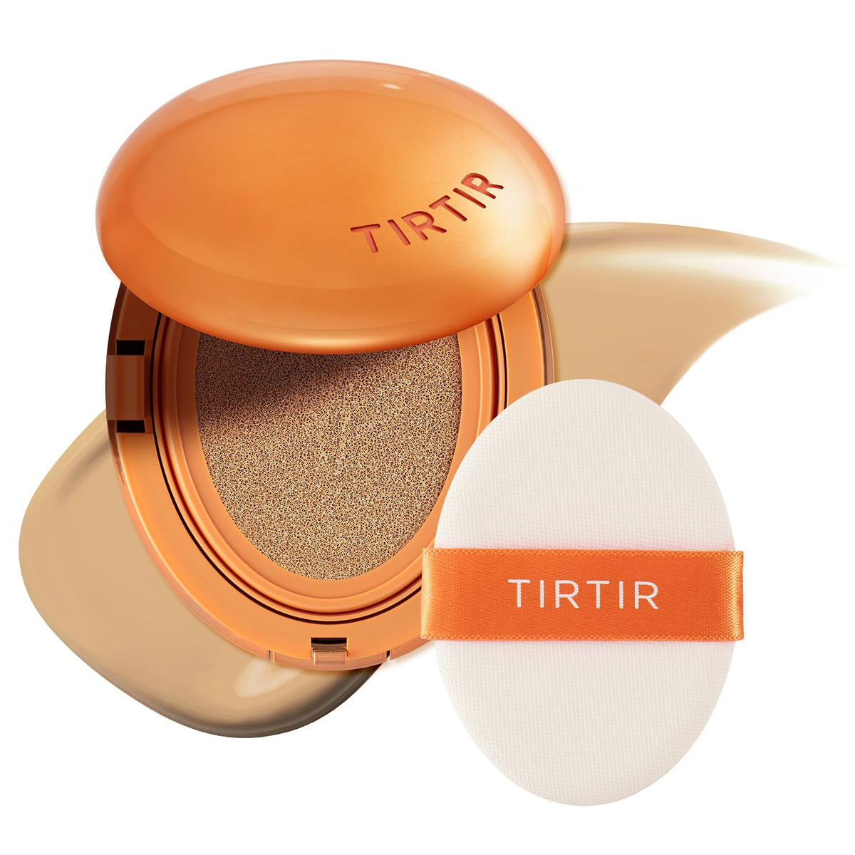 TIRTIR Mask Fit Ai Filter Cushion Foundation | AI-Like Semi-Matte Finish - Up to 72-Hour Medium to Full Coverage Korean BB Cushion Make up Beauty, #21N Ivory, 0.63 Fl Oz