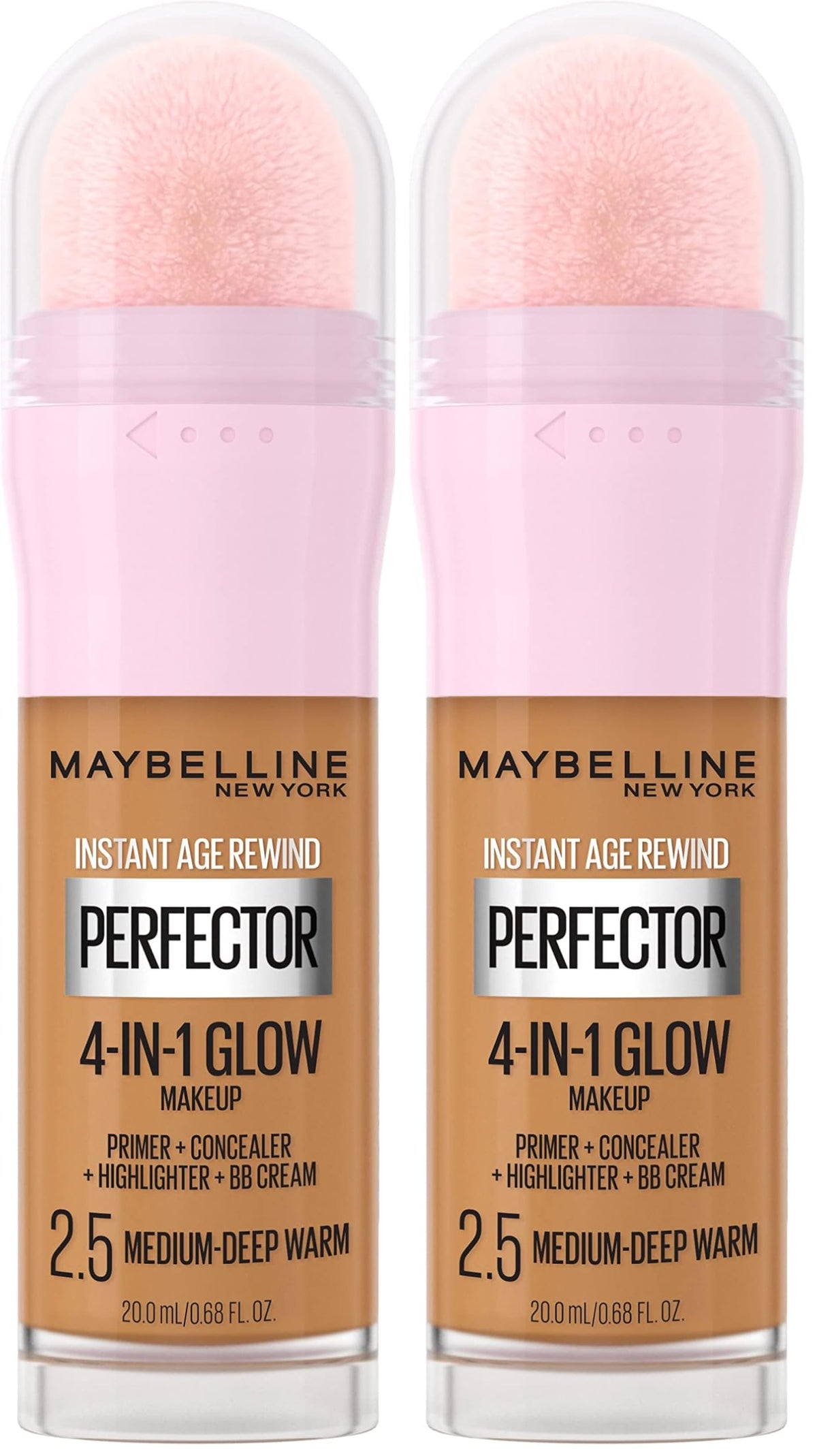Maybelline New York Instant Age Rewind Instant Perfector 4-In-1 Glow Makeup - Primer, Concealer, Highlighter and BB Cream in 1, Fair/Light, 0.68 fl oz
