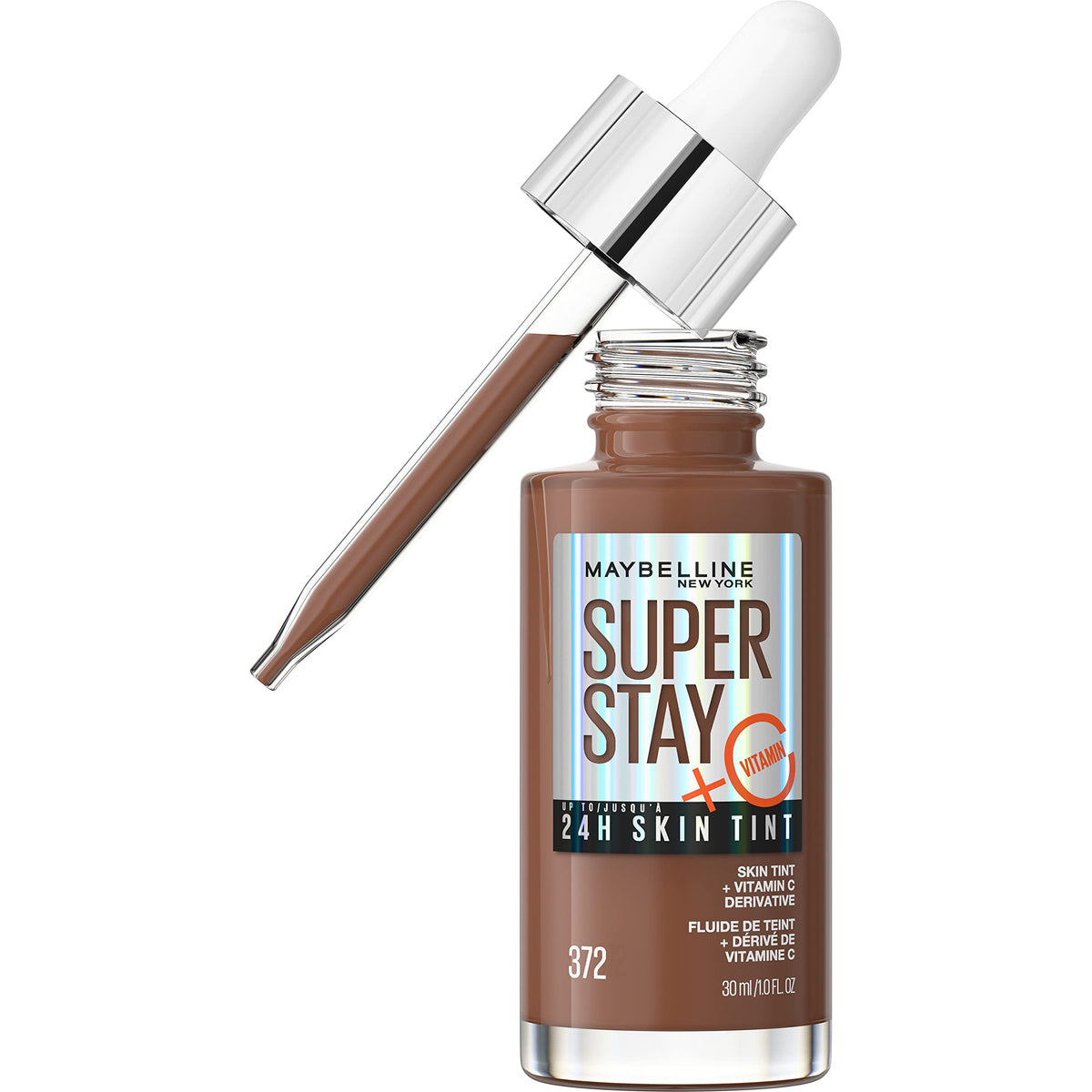 Maybelline Super Stay Up to 24HR Skin Tint, Radiant Light-to-Medium Coverage Foundation, Makeup Infused With Vitamin C, 118, 1 Count
