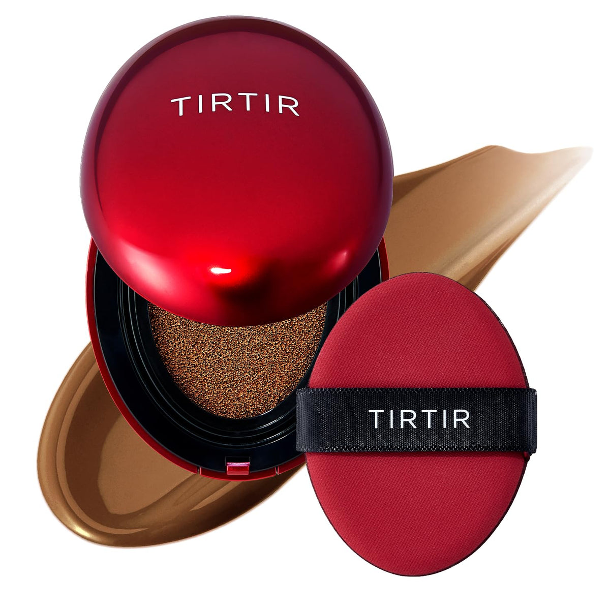 TIRTIR Mask Fit Red Cushion Foundation | Full coverage, Weightless, Skin fit, Satin Glow Finish, Korean Makeup BB Foundation, beauty, Tattoo cover up, Buildable (#21N Ivory, 0.63 Fl Oz)