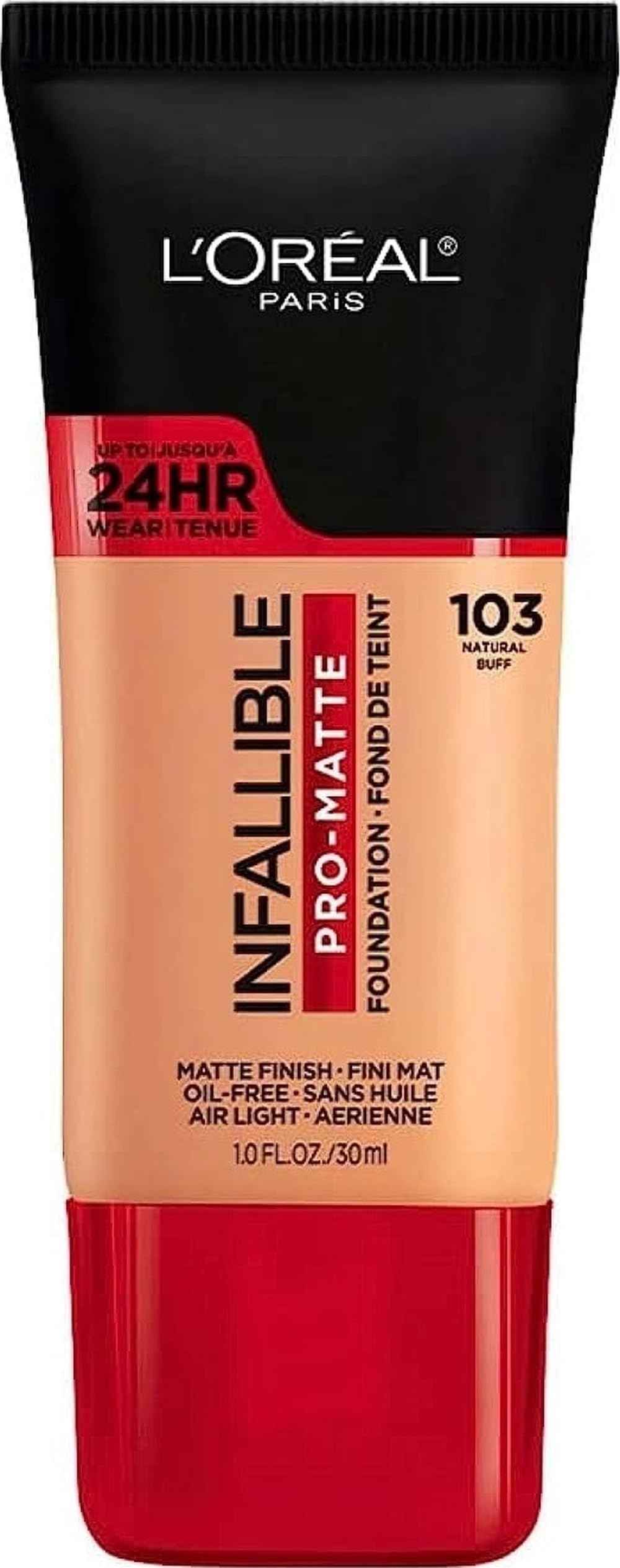 L'Oreal Paris Cosmetics Makeup Infallible Pro-Matte Liquid Longwear Foundation, Shell Beige, 1 fl oz.