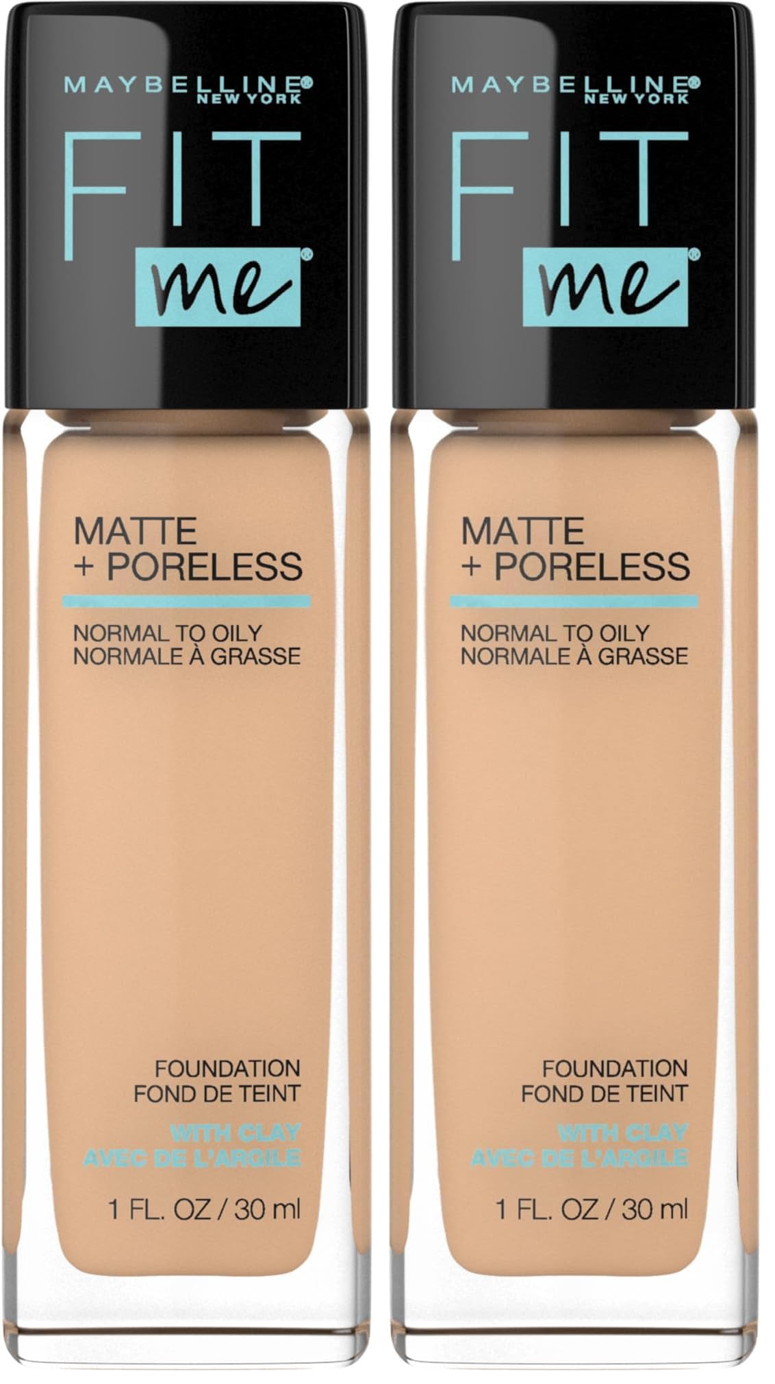Maybelline Fit Me Matte + Poreless Liquid Oil-Free Foundation Makeup, Natural Ivory, 1 Count (Packaging May Vary)