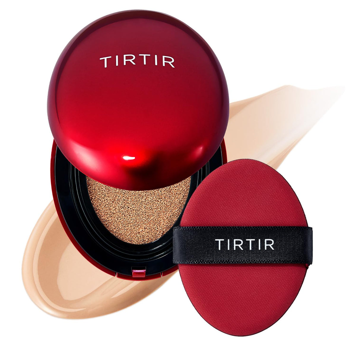 TIRTIR Mask Fit Red Cushion Foundation | Full coverage, Weightless, Skin fit, Satin Glow Finish, Korean Makeup BB Foundation, beauty, Tattoo cover up, Buildable (#21N Ivory, 0.63 Fl Oz)