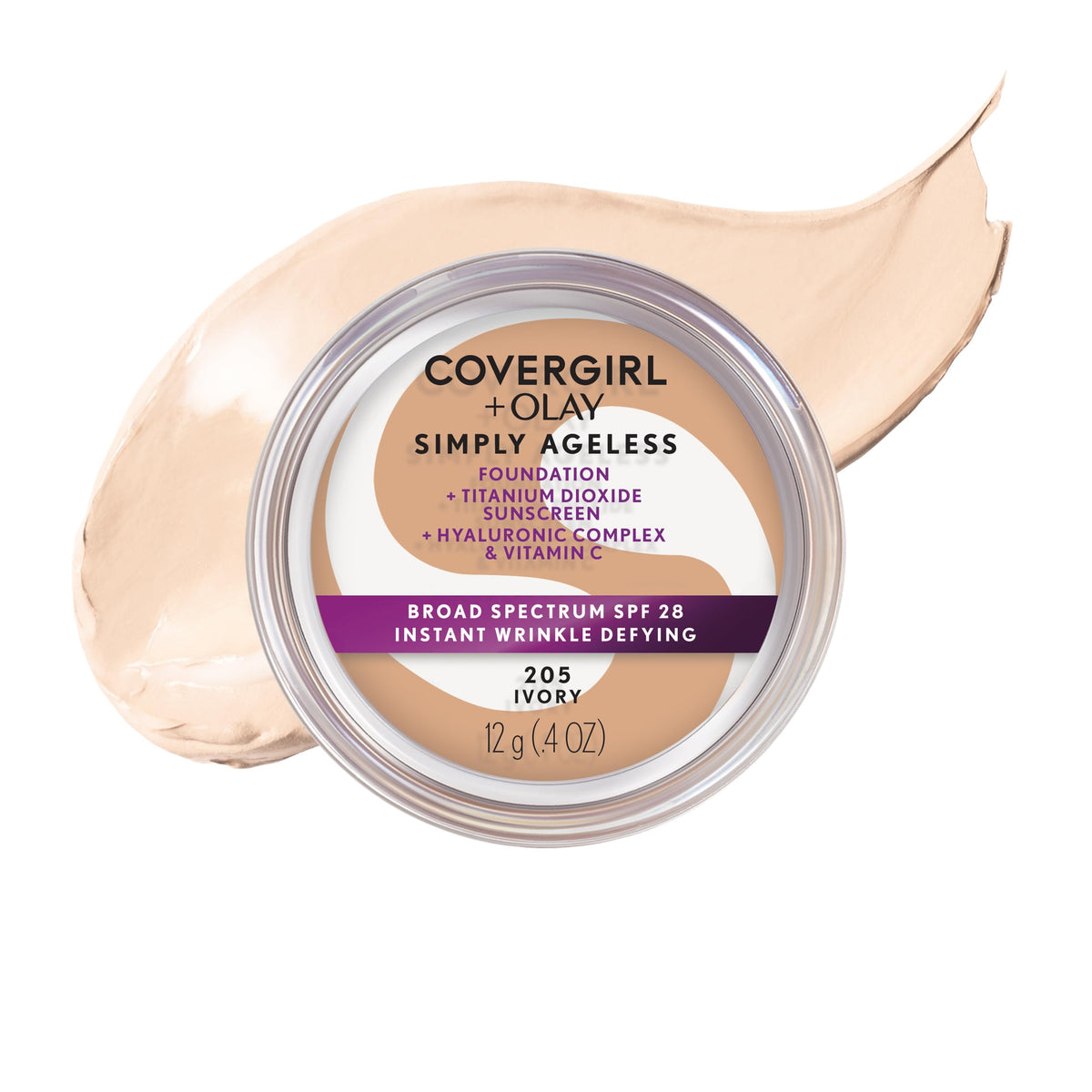 COVERGIRL & Olay Simply Ageless Instant Wrinkle-Defying Foundation, Creamy Natural 0.44 Fl Oz (Pack of 1)