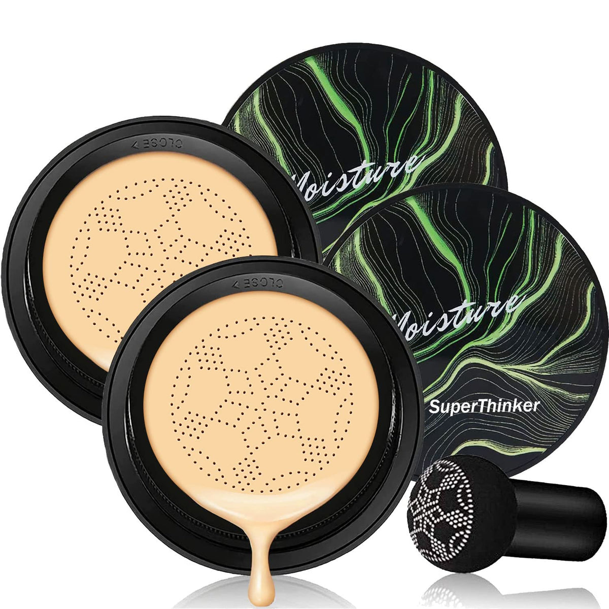 Cushion Foundation Concealer for Women, Face Makeup Air Cushion CC Cream Foundation for Mature Skin, Even Skin Tone, Tattoo Cover Up CC Cream Create A Lightweight Natural-looking Base (Natural)