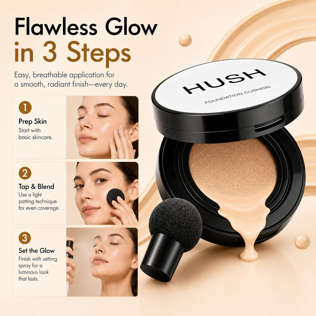Perfect Cushion Foundation No.23 Natural Beige for Light with Neutral Skin Tone，Cosmetic Glow Foundation，Air Cushion CC Cream - Easy Application for All Skin Types