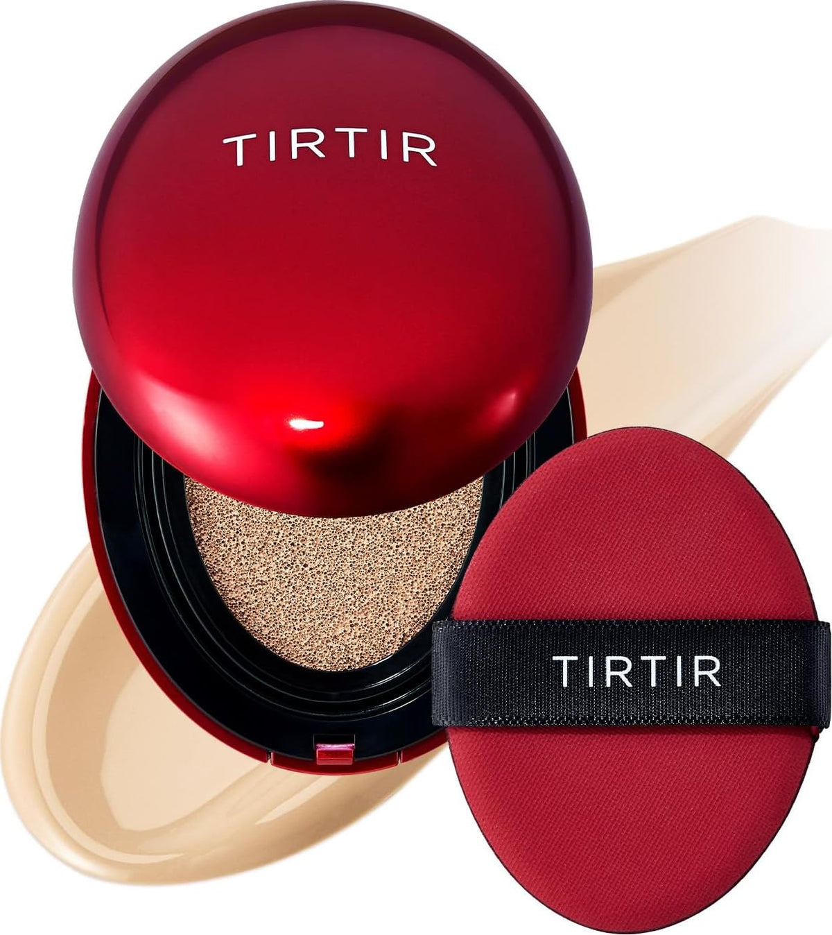 TIRTIR Mask Fit Red Cushion Foundation | Full coverage, Weightless, Skin fit, Satin Glow Finish, Korean Makeup BB Foundation, beauty, Tattoo cover up, Buildable (#21N Ivory, 0.63 Fl Oz)