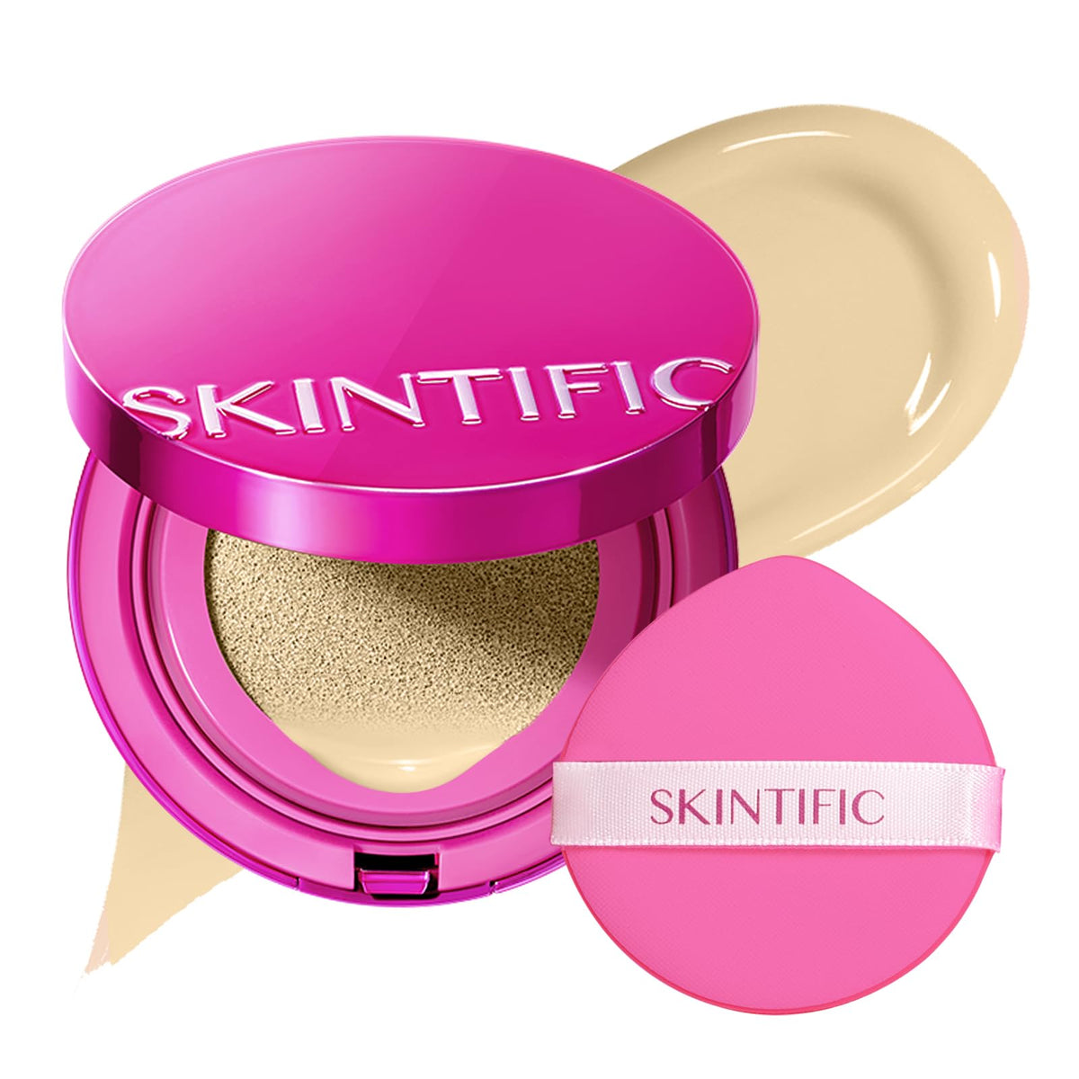 SKINTIFIC Pink Cushion Foundation Natural Glow 02 Ivory