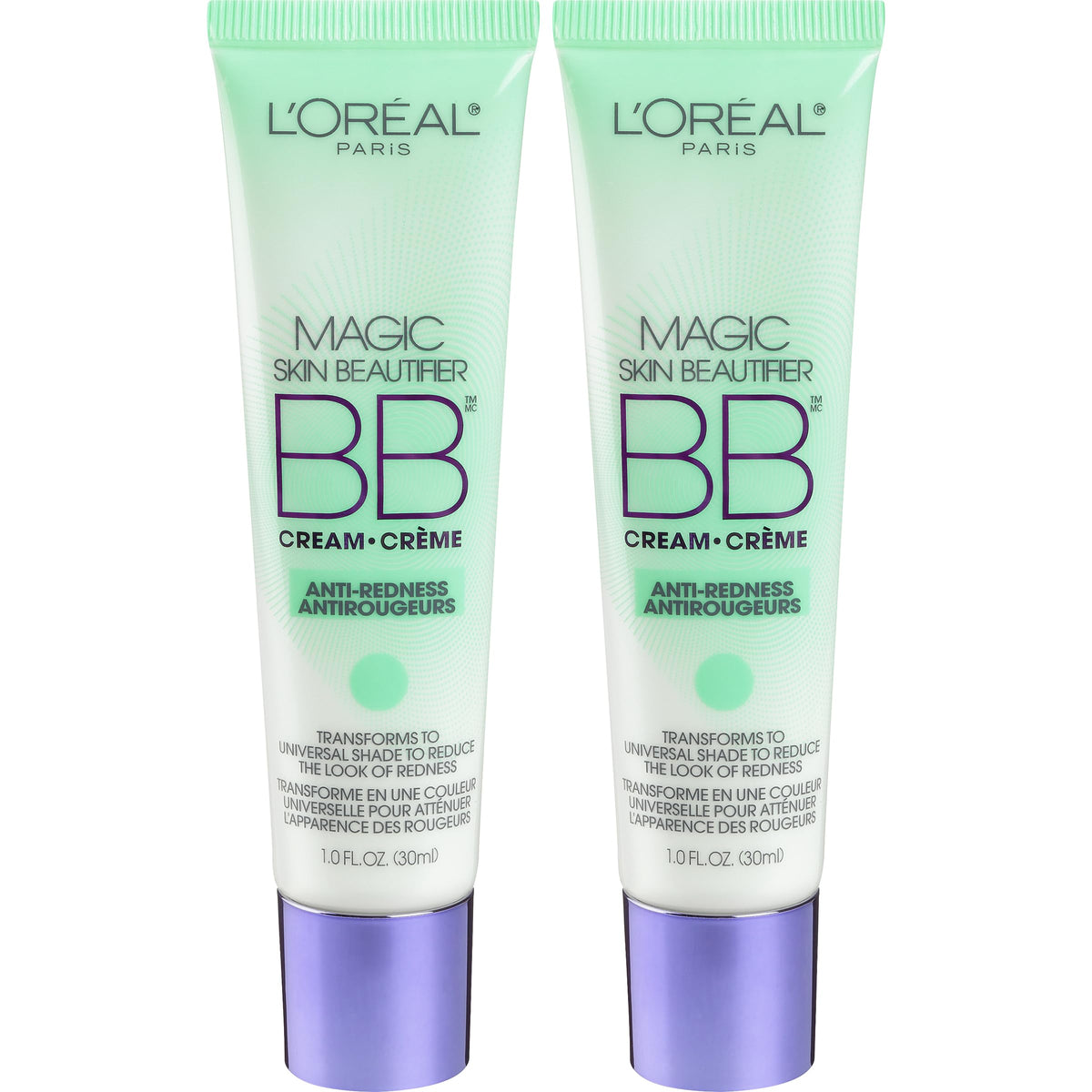 L'Oreal Paris Magic BB Cream, Hydrating Skin Beautifier & Color Changing Foundation, Light Coverage, Anti-Redness, 1 fl oz.