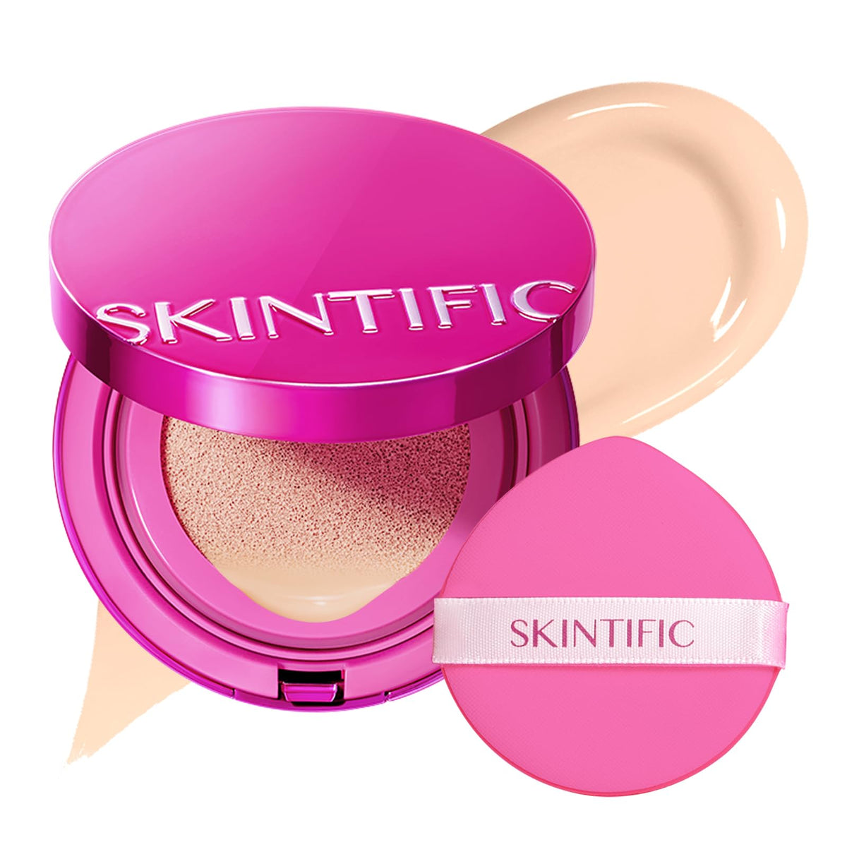 SKINTIFIC Pink Cushion Foundation Natural Glow 02 Ivory