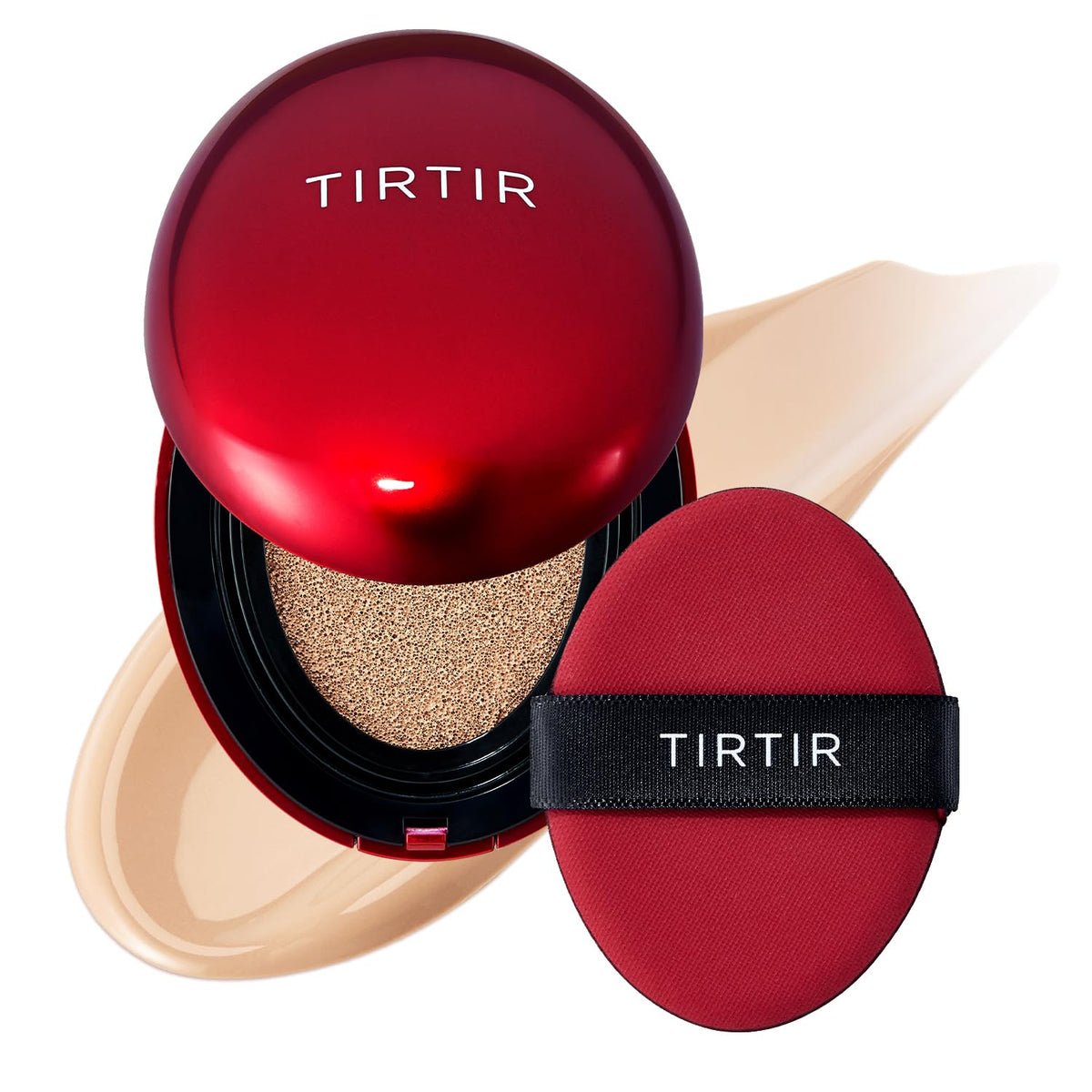 TIRTIR Mask Fit Red Cushion Foundation | Full coverage, Weightless, Skin fit, Satin Glow Finish, Korean Makeup BB Foundation, beauty, Tattoo cover up, Buildable (#21N Ivory, 0.63 Fl Oz)