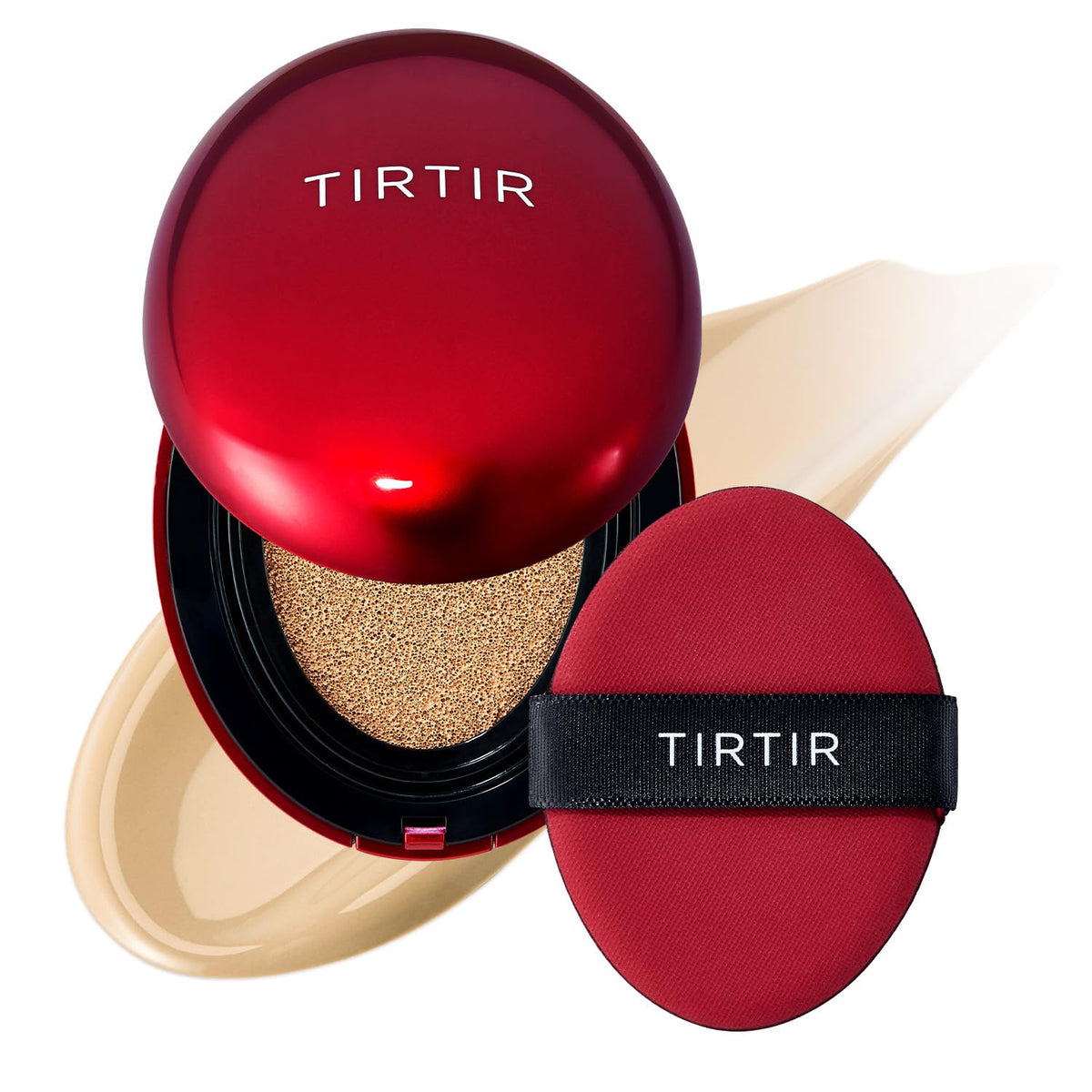 TIRTIR Mask Fit Red Cushion Foundation | Full coverage, Weightless, Skin fit, Satin Glow Finish, Korean Makeup BB Foundation, beauty, Tattoo cover up, Buildable (#21N Ivory, 0.63 Fl Oz)