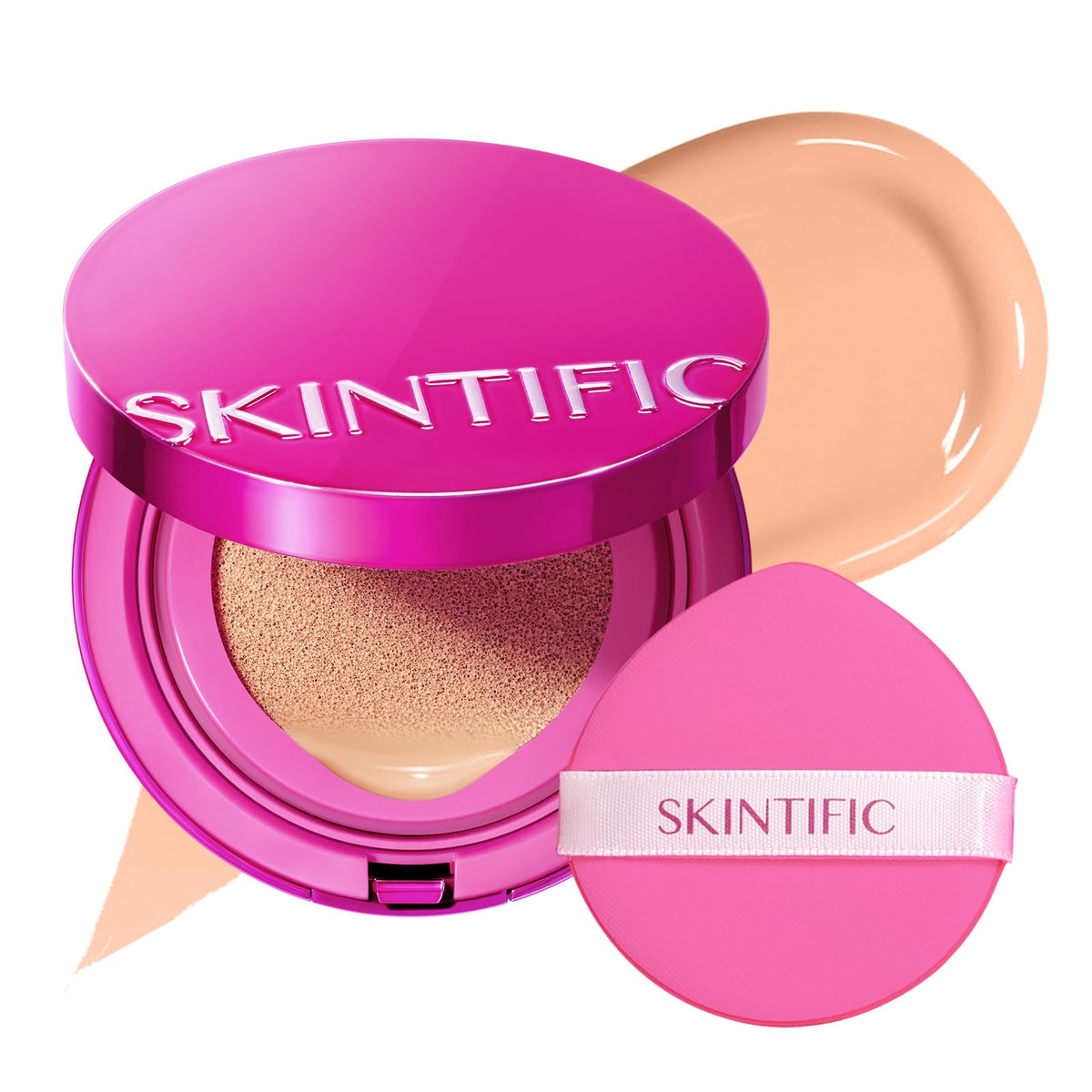 SKINTIFIC Pink Cushion Foundation Natural Glow 02 Ivory
