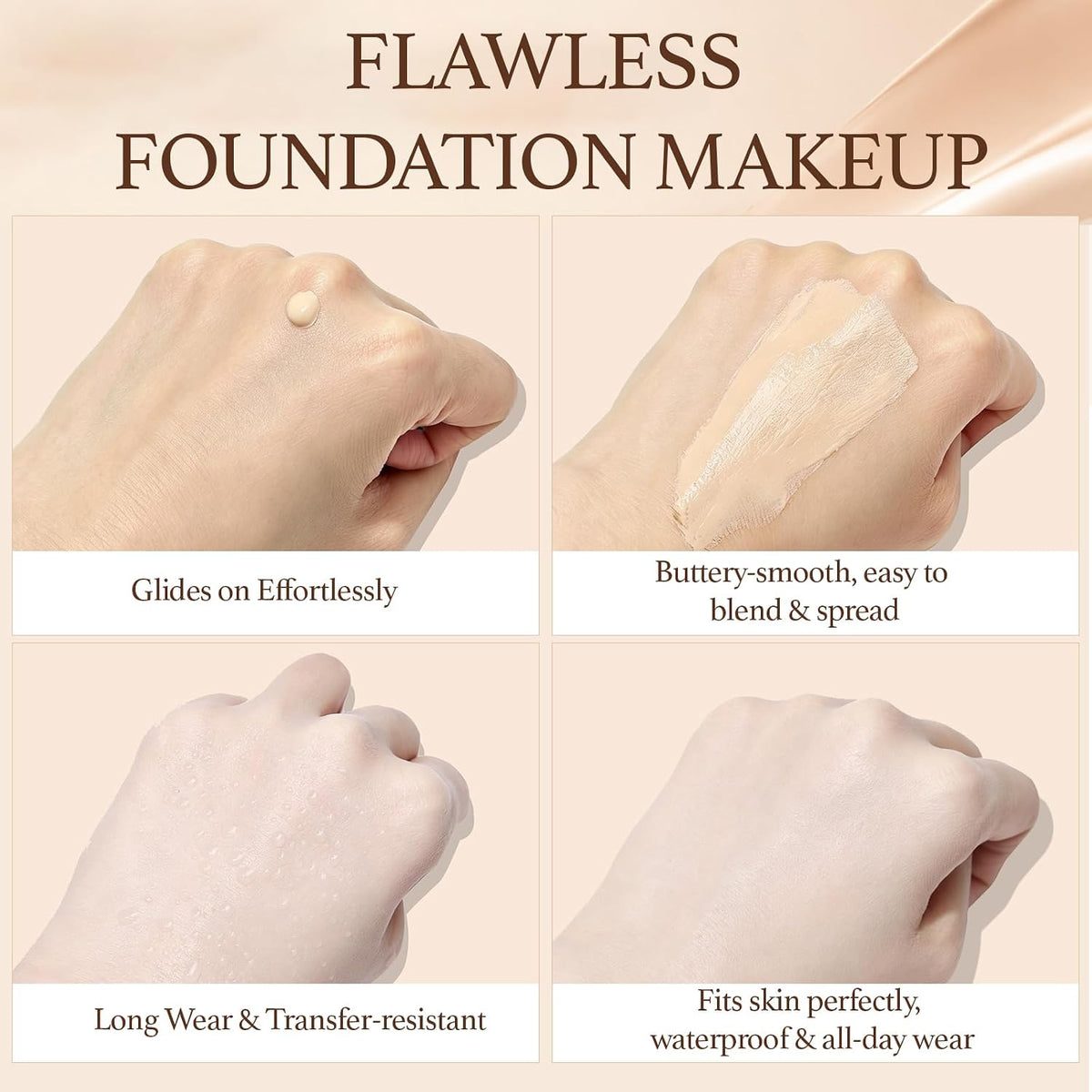 2-in-1 Full Coverage Liquid Foundation + Cream Concealer, Light Ivory