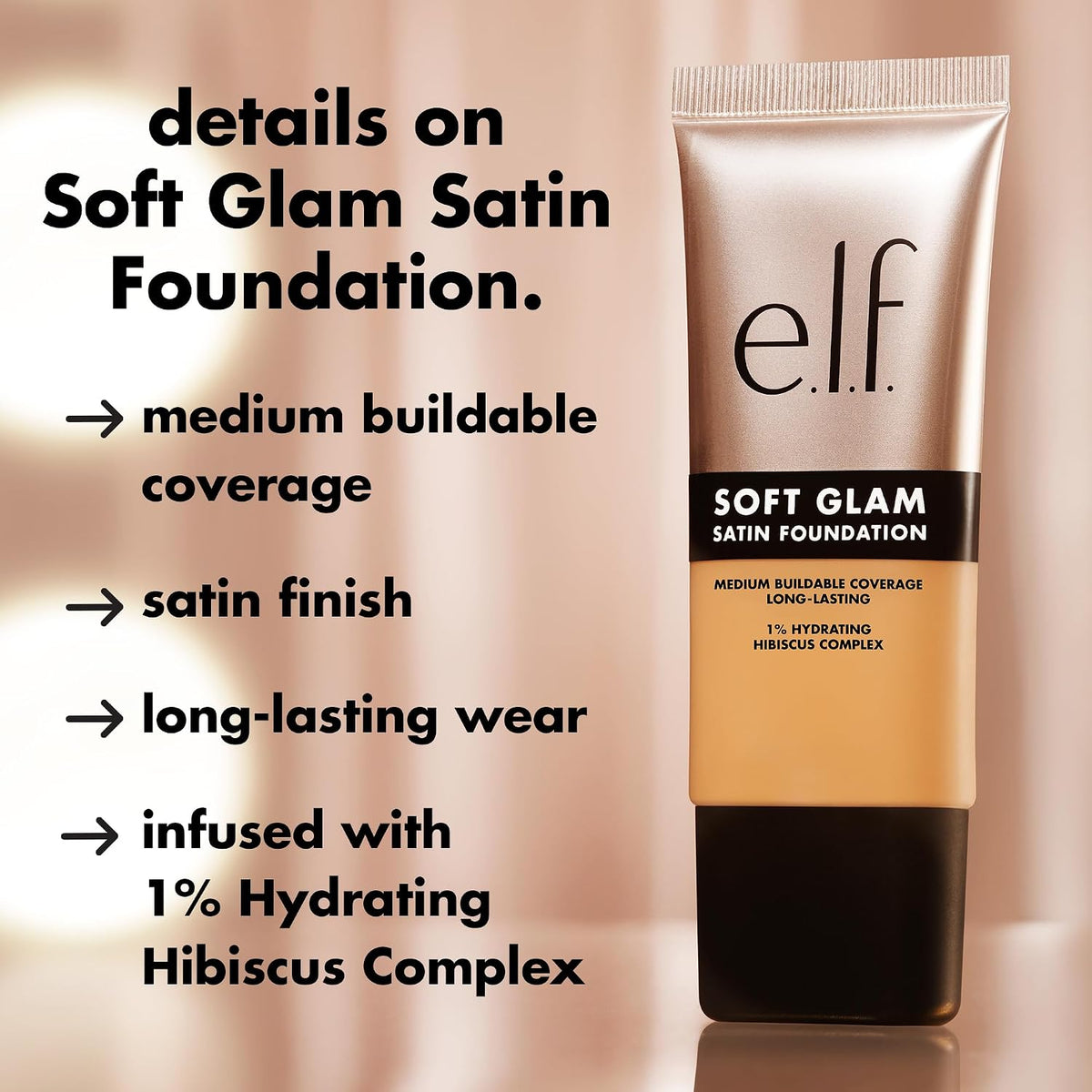 e.l.f. Soft Glam Satin Foundation, Medium Coverage, 25 Light Neutral
