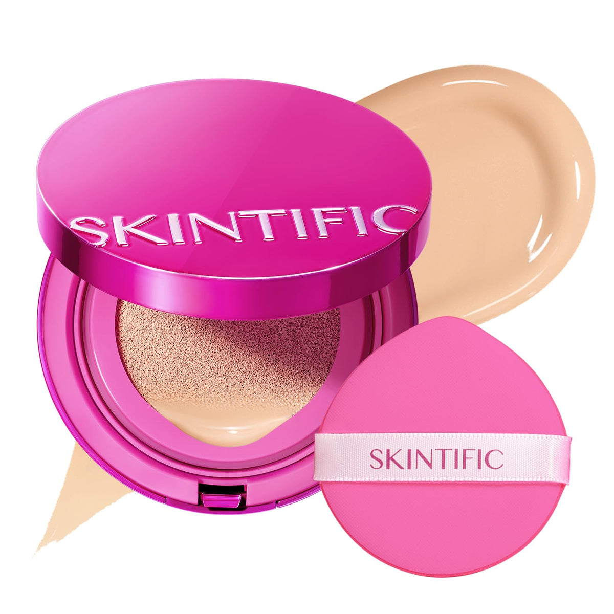 SKINTIFIC Pink Cushion Foundation Natural Glow 02 Ivory