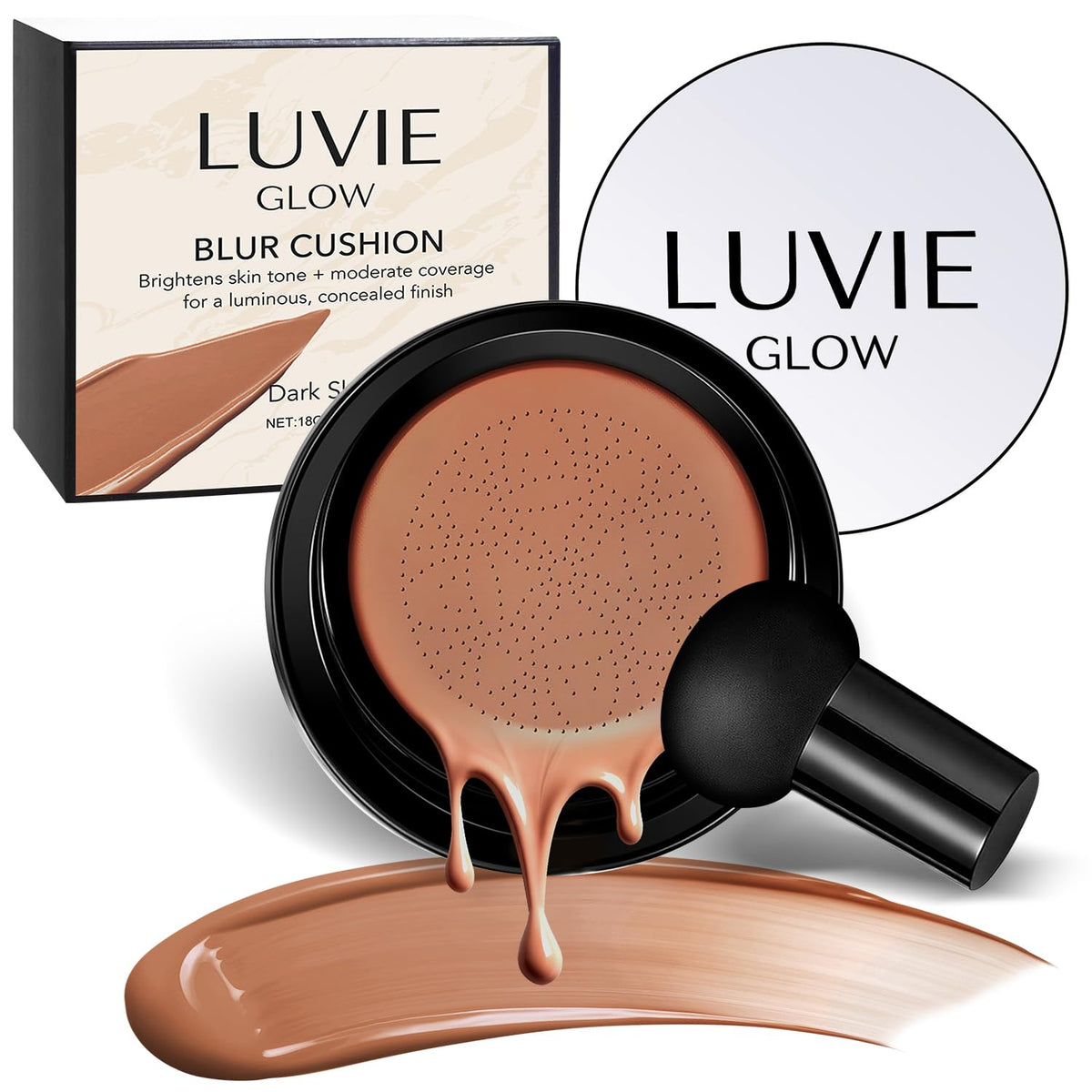 Ideal for Light/Medium Complexions-Makeup Foundation, Mushroom Head Air Cushion-CC Cream For Mature Women,Coverage for All Skin Types,Makeup BB Cream(Natural)